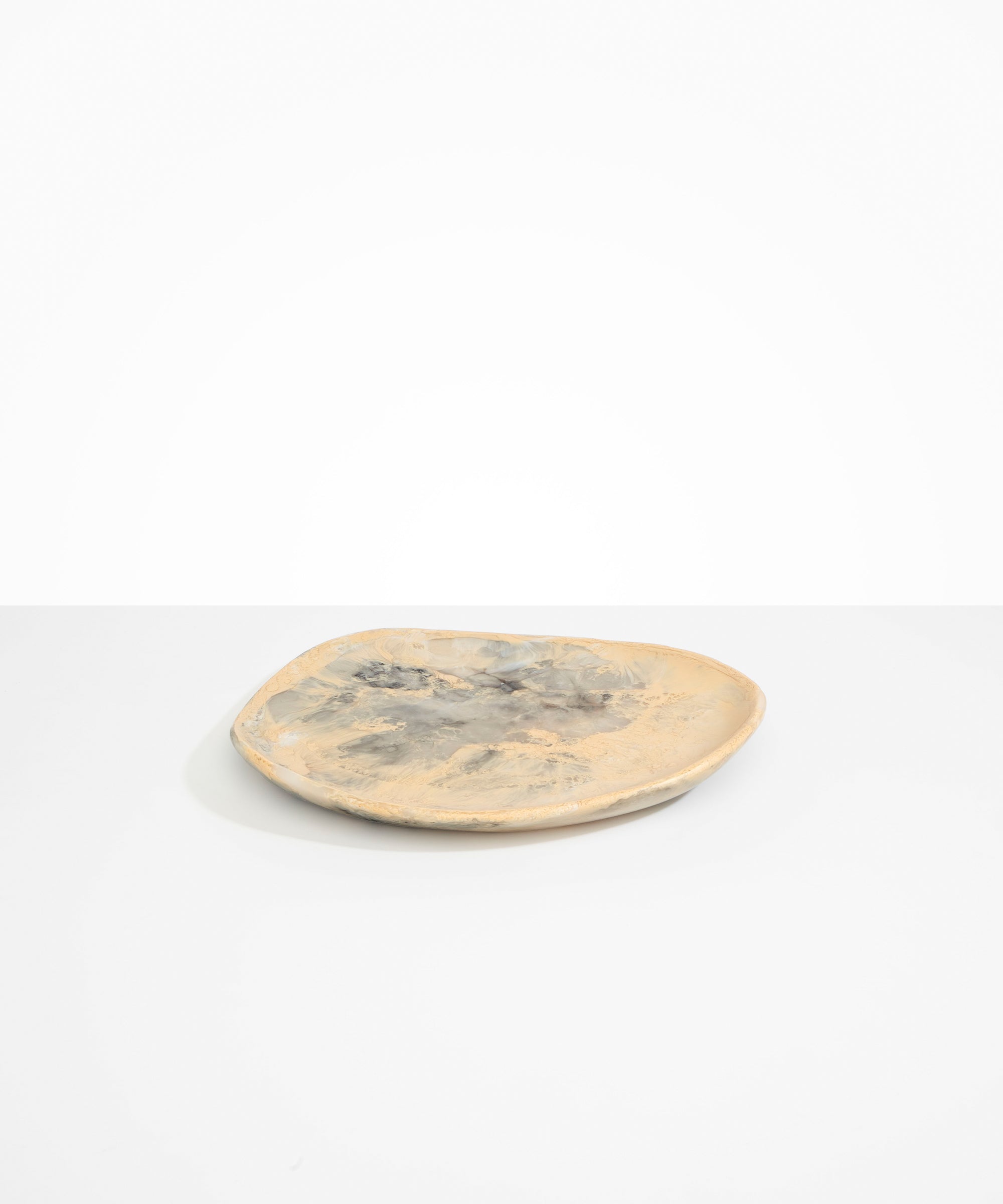 Dinosaur Designs Pebble Plate in Sandy Pearl Colour resin
