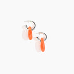 Dinosaur Designs Small Rock Hoop Earrings in Lychee Colour resin with Silver-Plated Brass Hoop Material