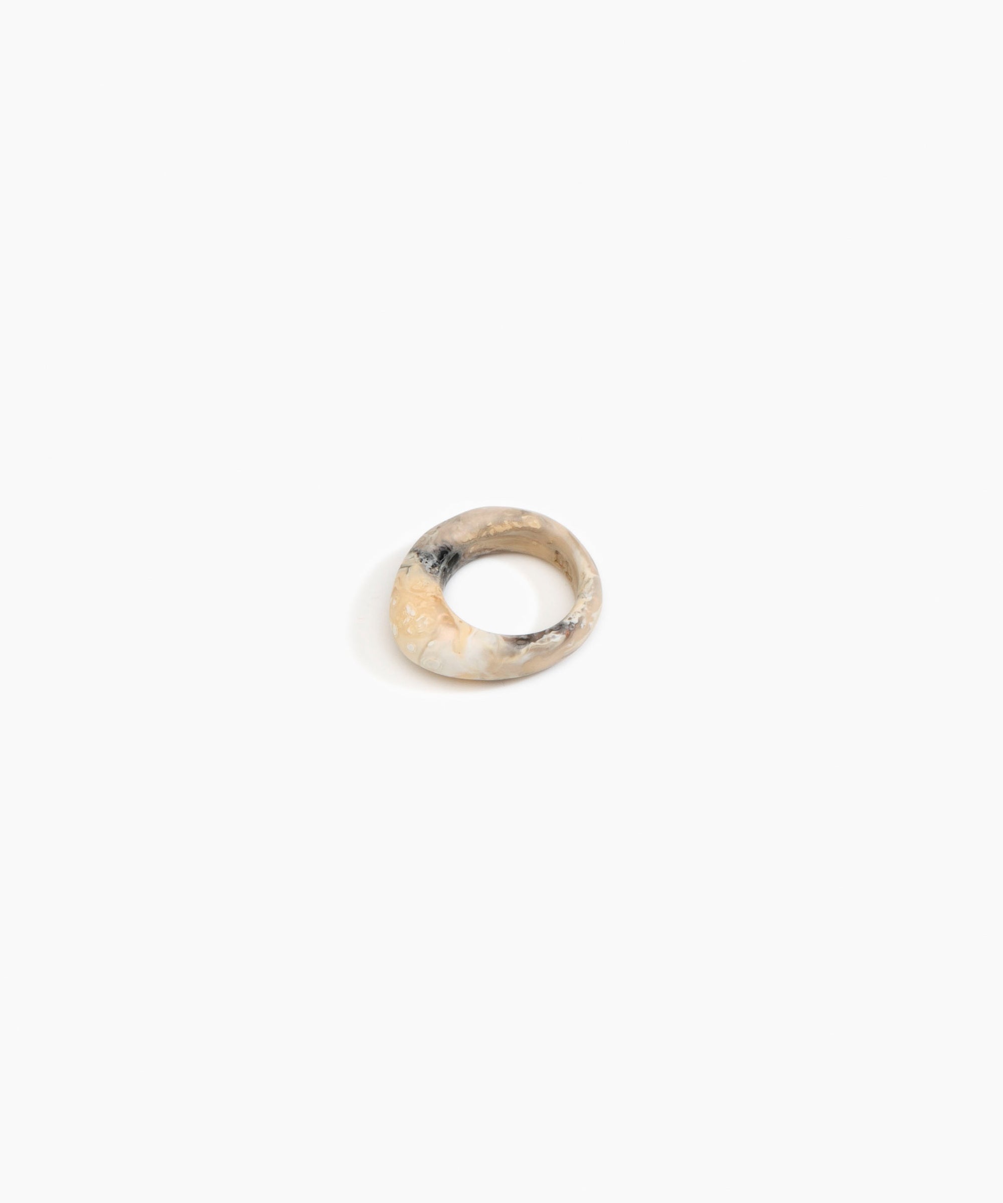 Dinosaur Designs Slate Ring in Sandy Pearl Colour resin with Regular Fit