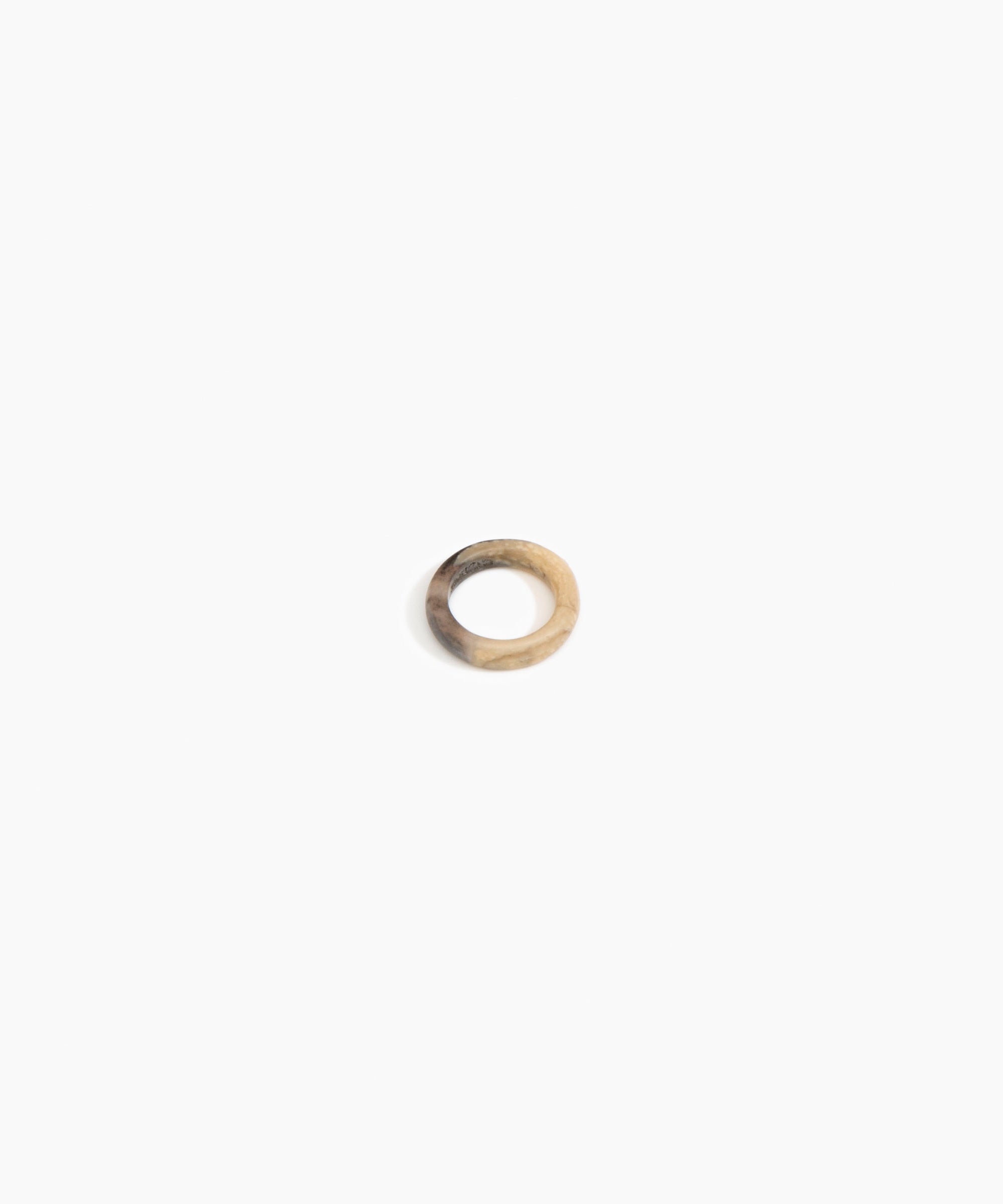 Dinosaur Designs Modern Tribal Band Ring in Sandy Pearl Colour resin with Wide Fit