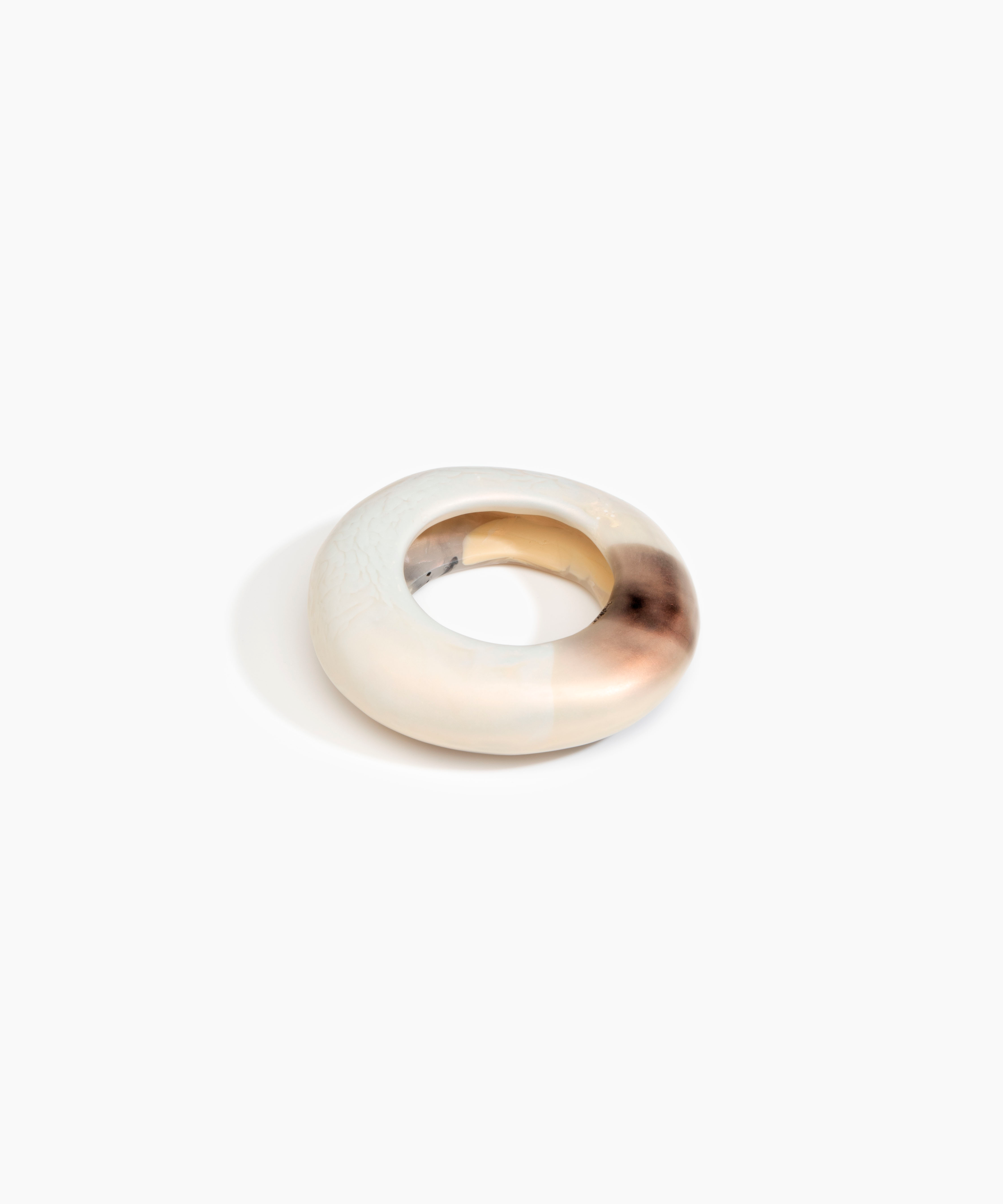 Dinosaur Designs Large Drift Bangle in Sandy Pearl Colour resin with Wide Fit