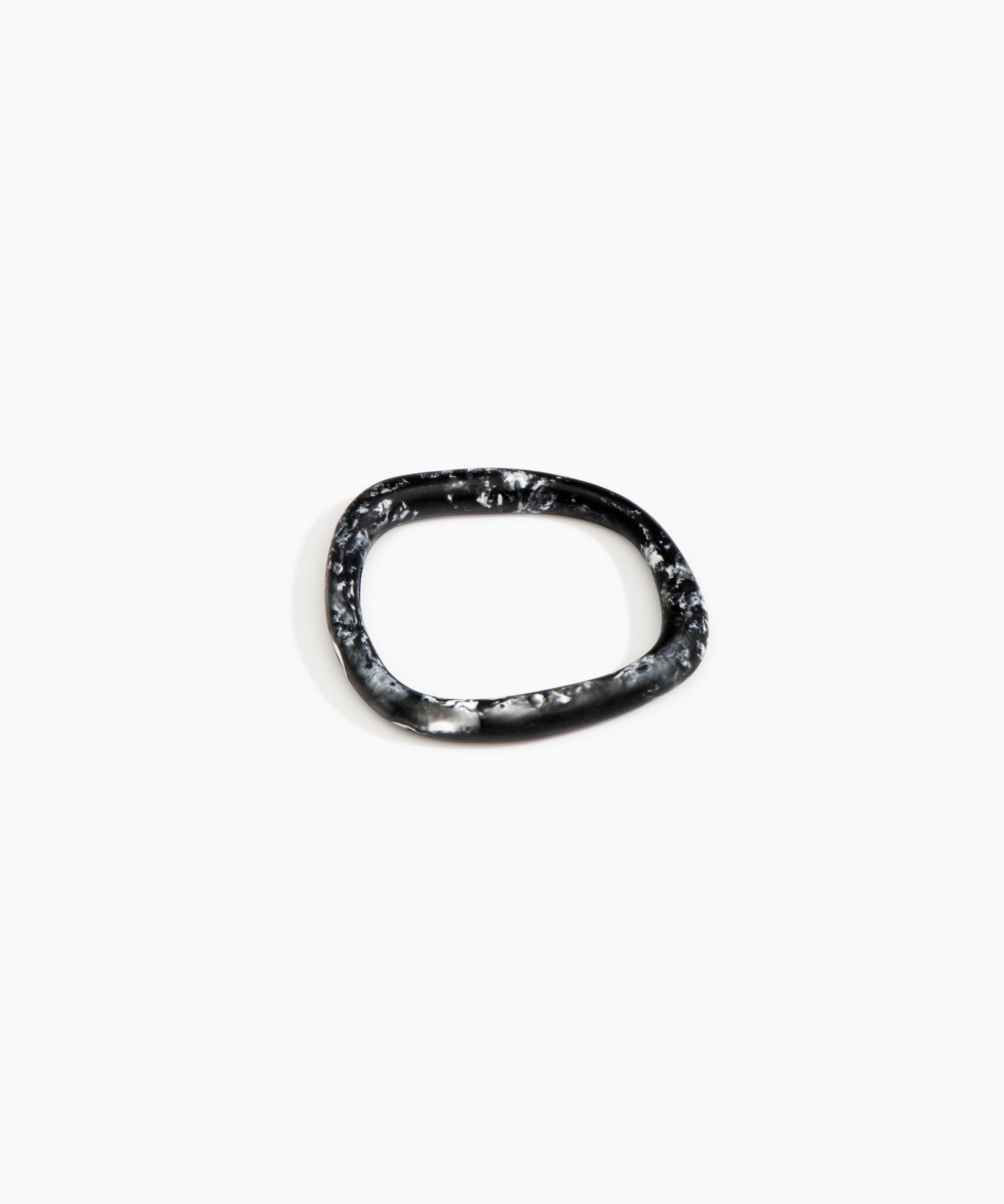 Dinosaur Designs Slate Bangle in Black Marble Colour resin with Wide Fit