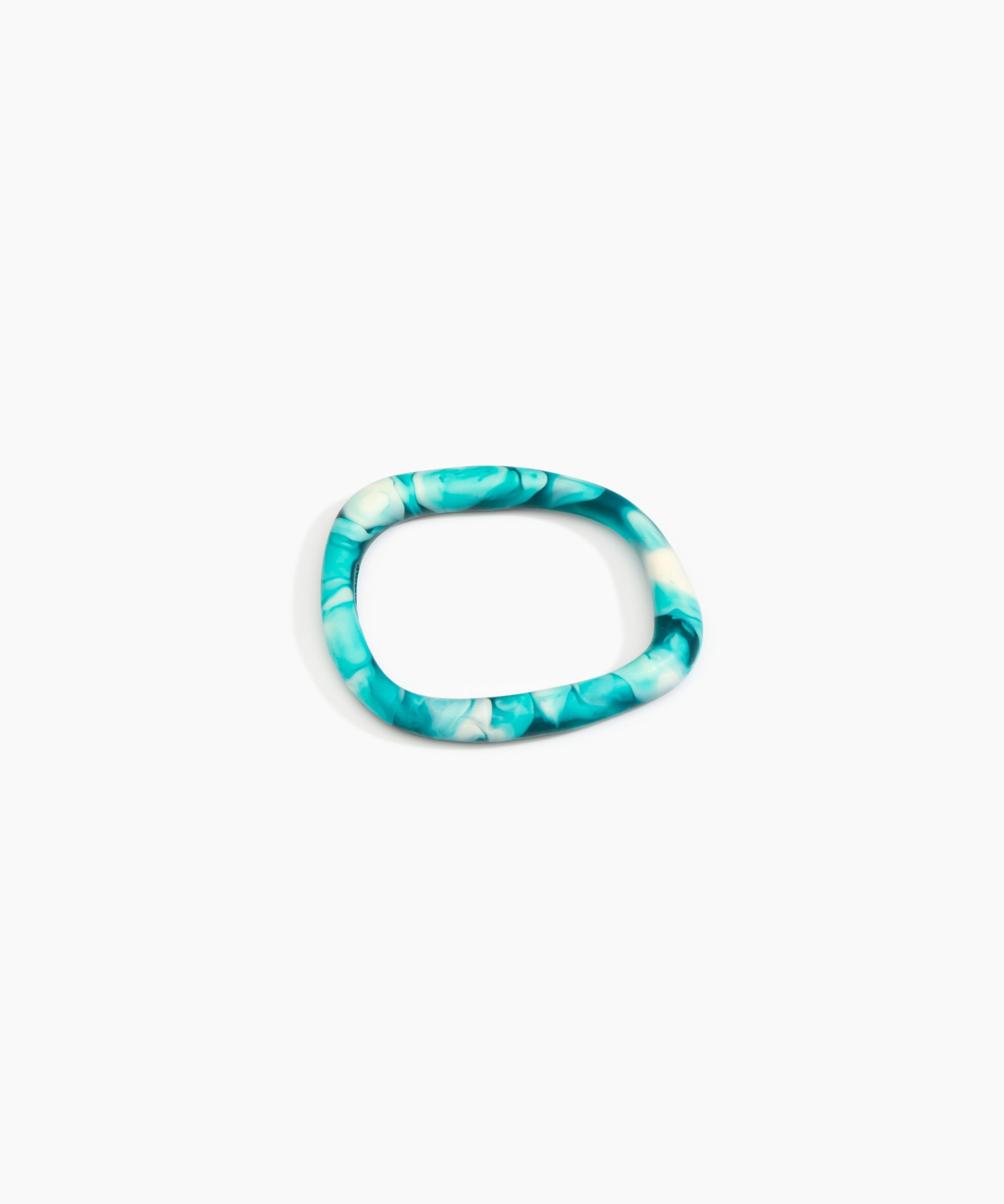 Dinosaur Designs Slate Bangle in Lagoon Colour resin with Wide Fit