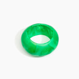 Dinosaur Designs Boulder Bangle in Leaf Colour resin with Wide Fit