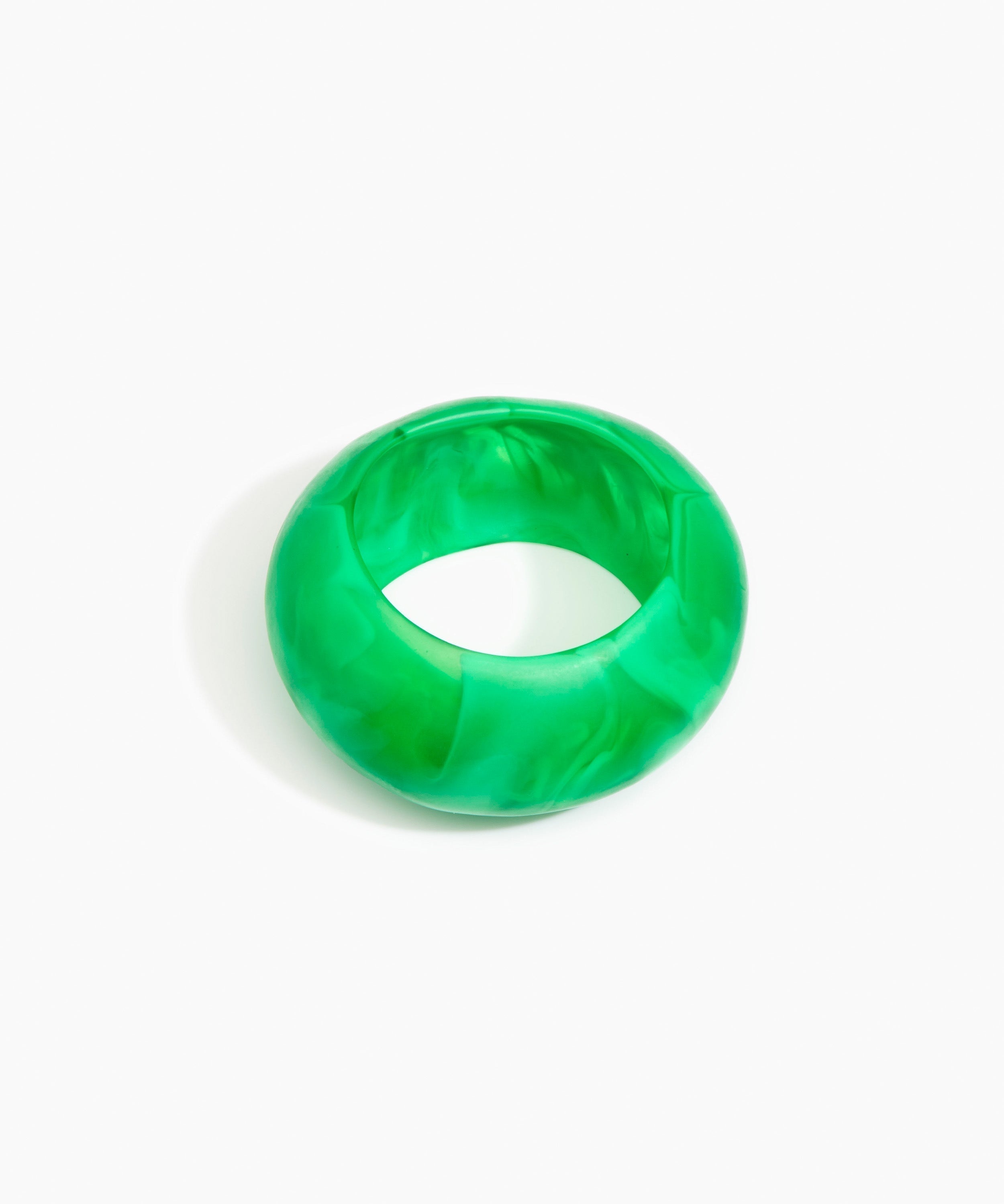 Dinosaur Designs Boulder Bangle in Leaf Colour resin with Wide Fit