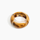 Dinosaur Designs Boulder Bangle in Light Horn Colour resin with Wide Fit