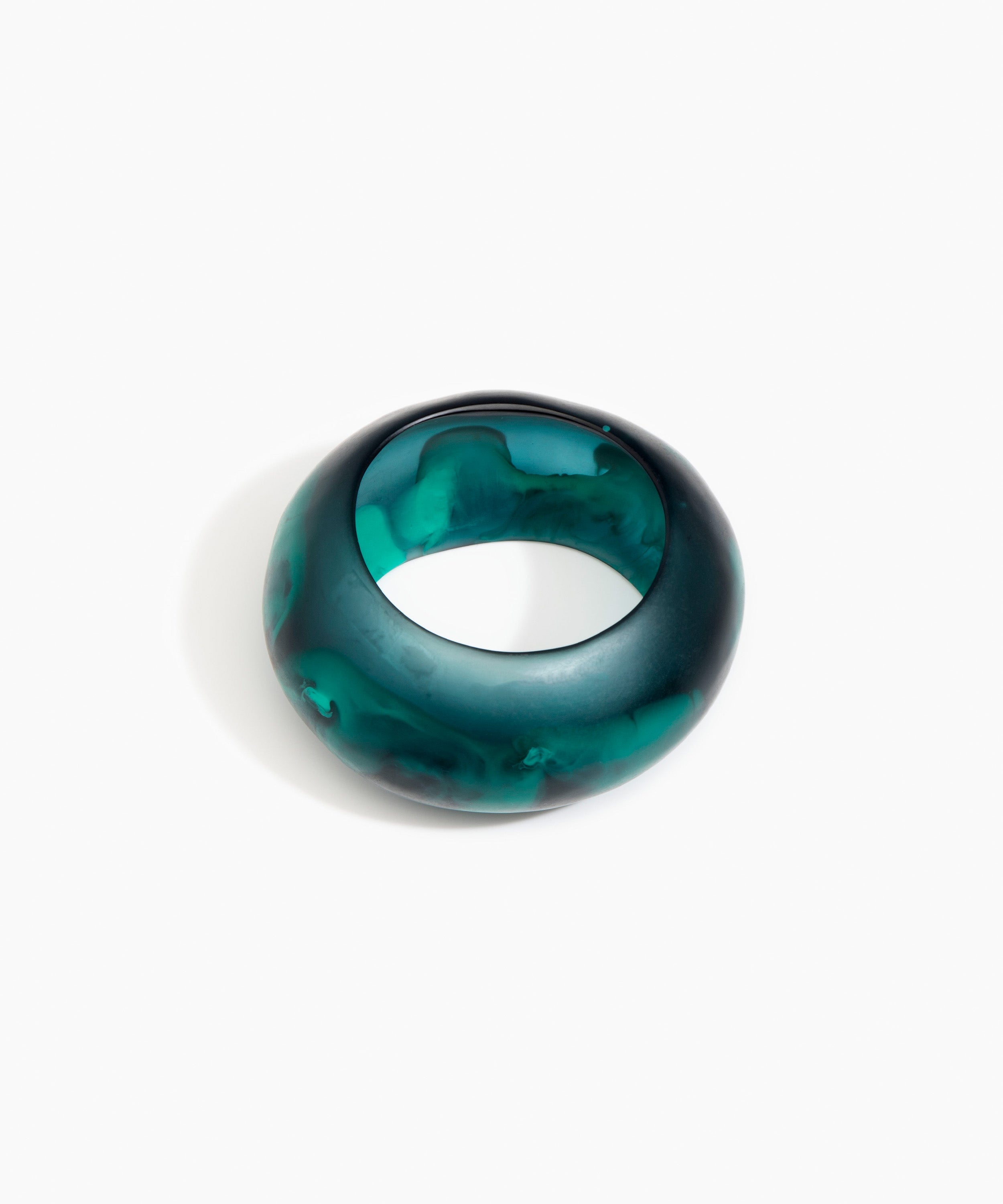Dinosaur Designs Boulder Bangle in Mineral Swirl Colour resin with Wide Fit