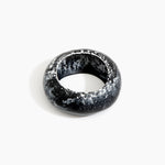 Dinosaur Designs Boulder Bangle in Black Marble Colour resin with Wide Fit