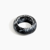 Dinosaur Designs Boulder Bangle in Black Marble Colour resin with Wide Fit