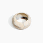 Dinosaur Designs Boulder Bangle in Sandy Pearl Colour resin with Wide Fit