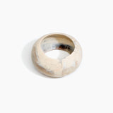 Dinosaur Designs Boulder Bangle in Sandy Pearl Colour resin with Wide Fit