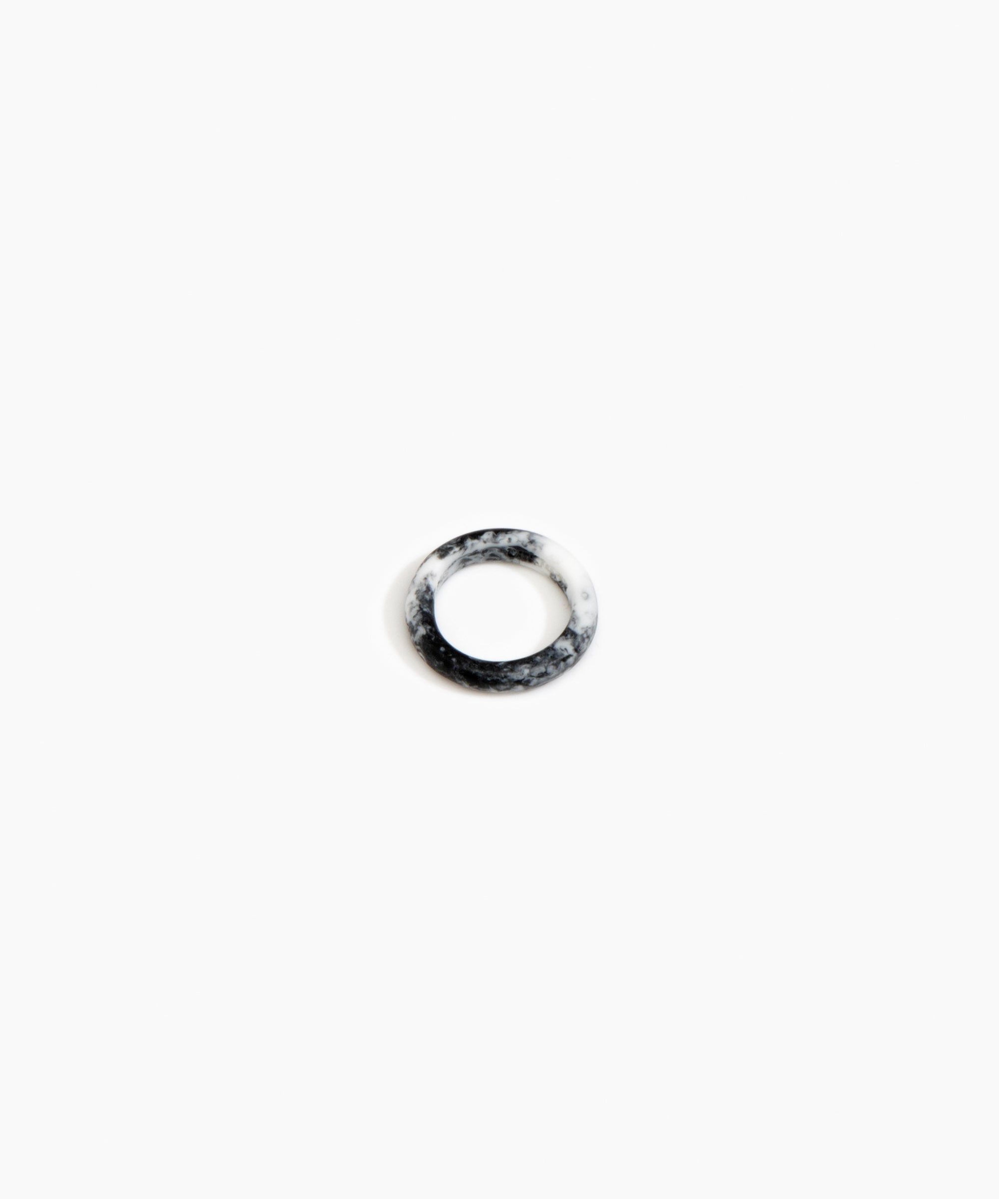 Dinosaur Designs Modern Tribal Band Ring in White Marble Colour resin with Wide Fit