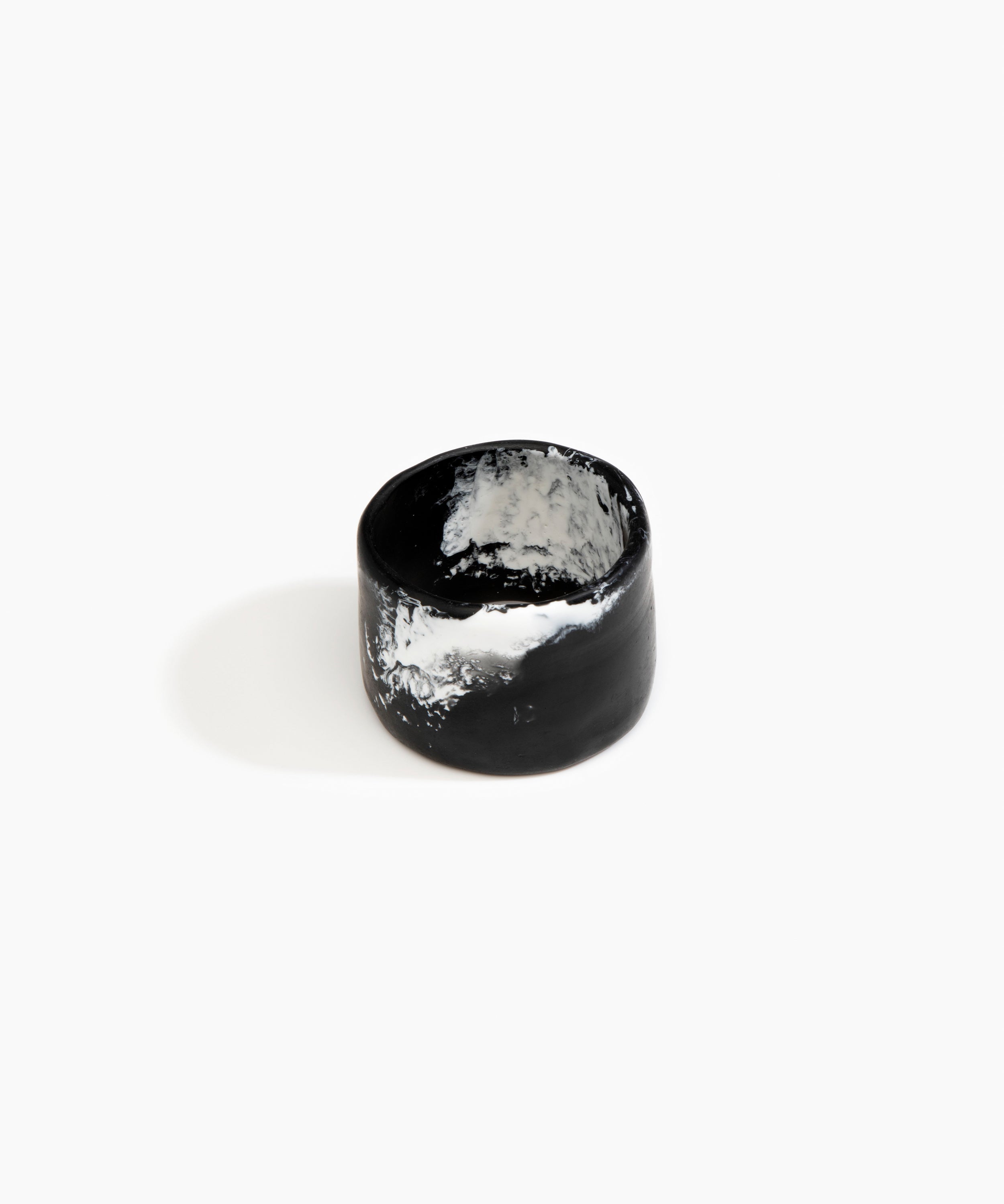 Dinosaur Designs Long Band Bangle in Black Marble Colour resin with Regular Fit
