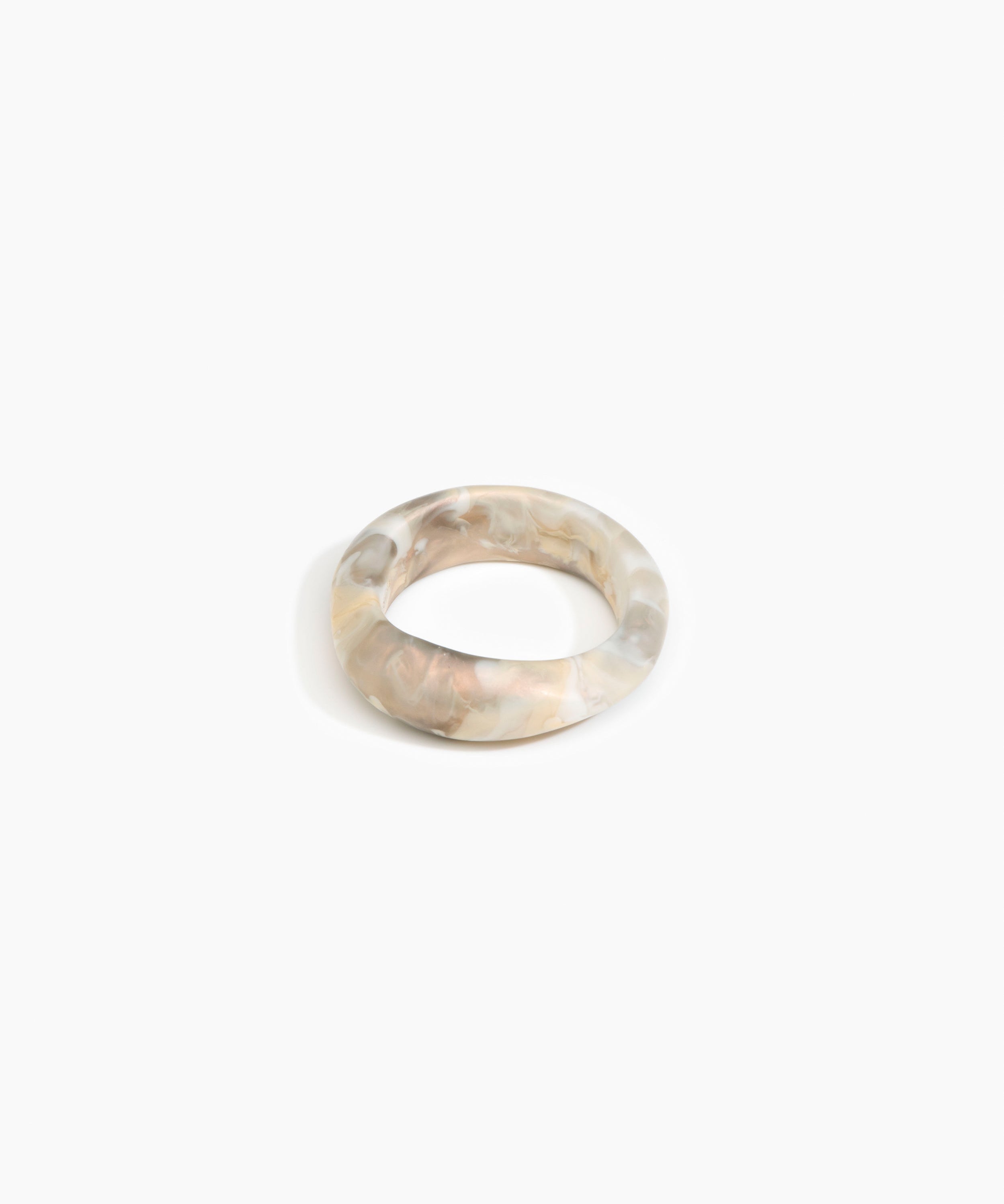 Dinosaur Designs Earth Bangle in Sandy Pearl Colour resin with Regular Fit