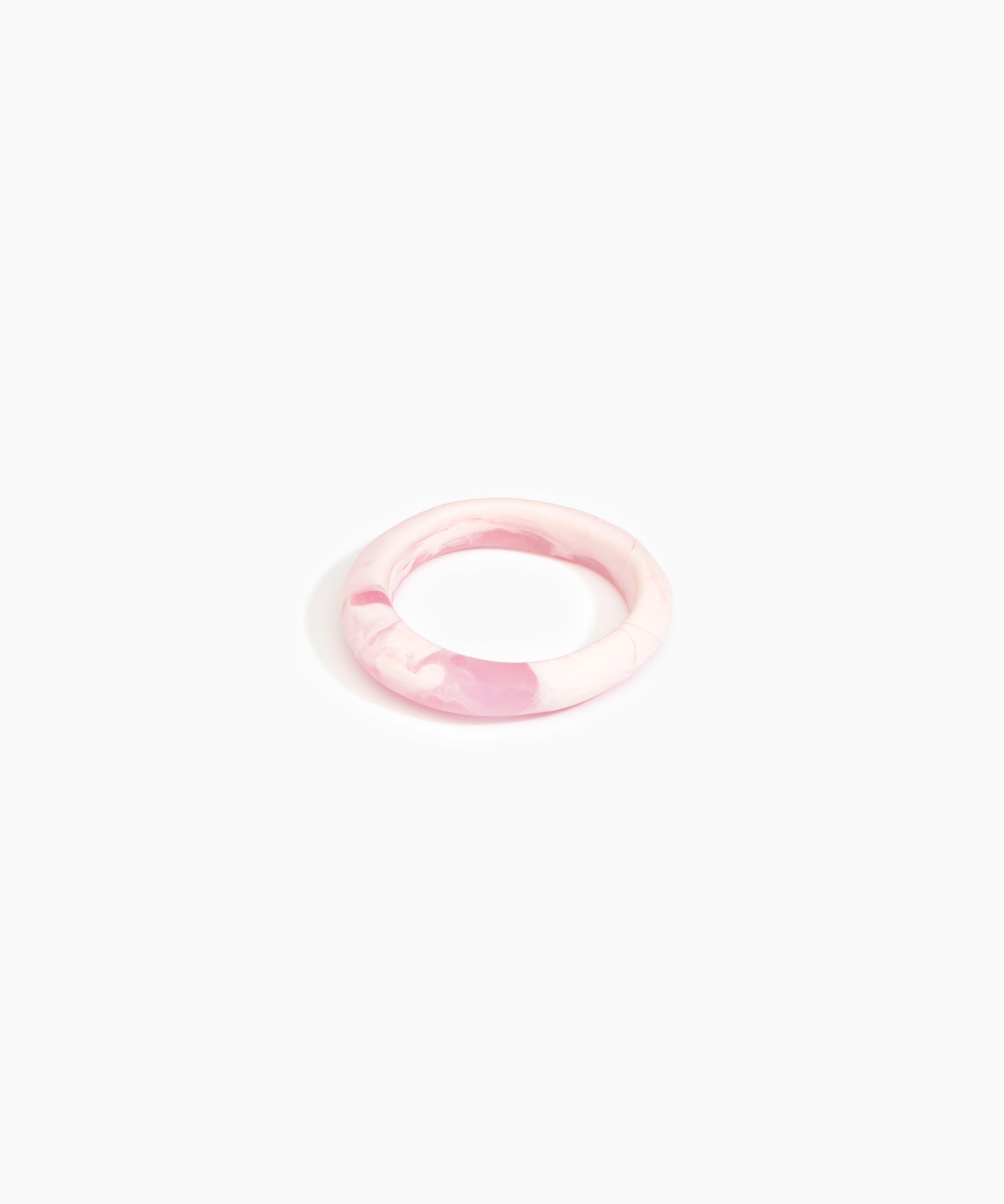 Dinosaur Designs Small Organic Bangle in Shell Pink Colour resin with Regular Fit
