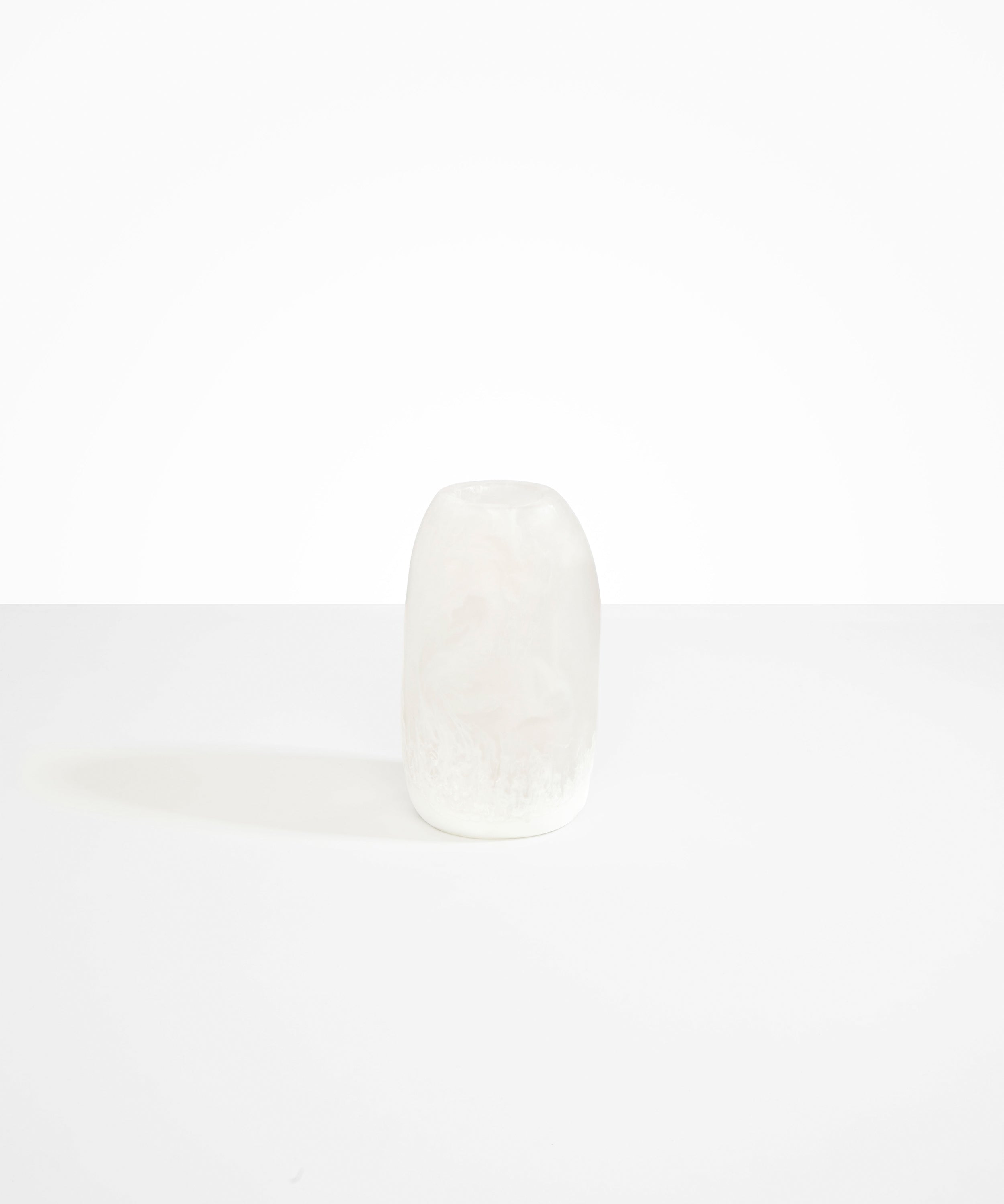 Dinosaur Designs Medium Pebble Vase in Snow Swirl Colour resin