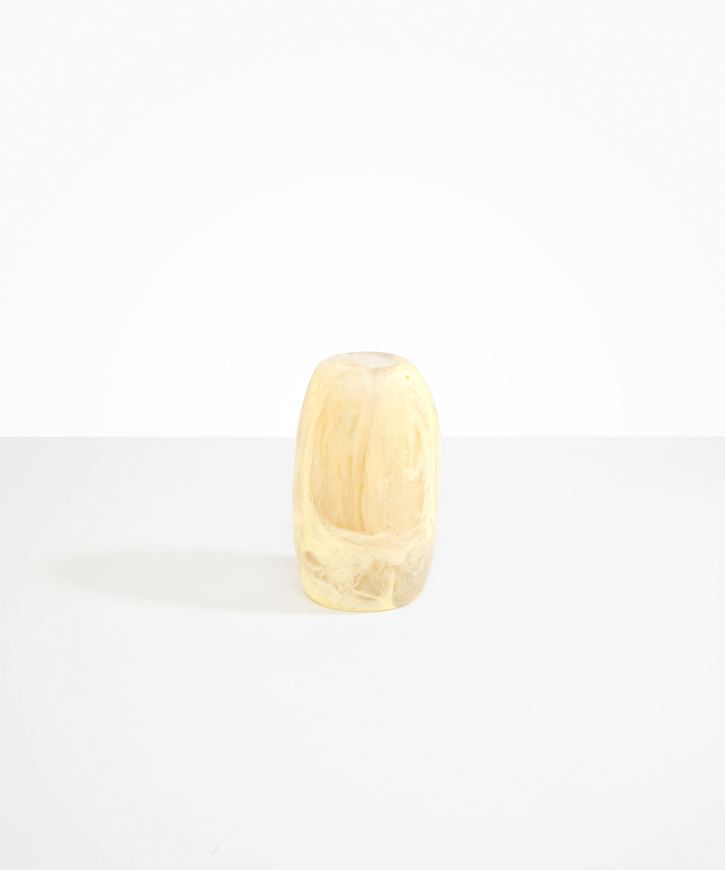 Dinosaur Designs Medium Pebble Vase in Lemon Colour resin