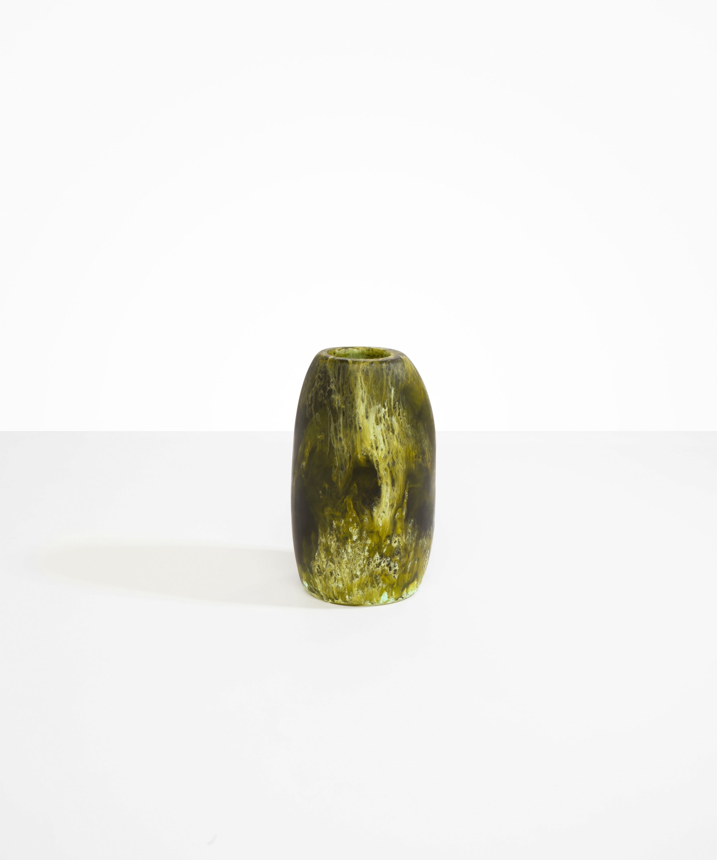 Dinosaur Designs Medium Pebble Vase in Malachite Colour resin