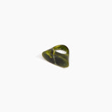 Dinosaur Designs Shield Ring in Malachite Colour resin with Regular Fit