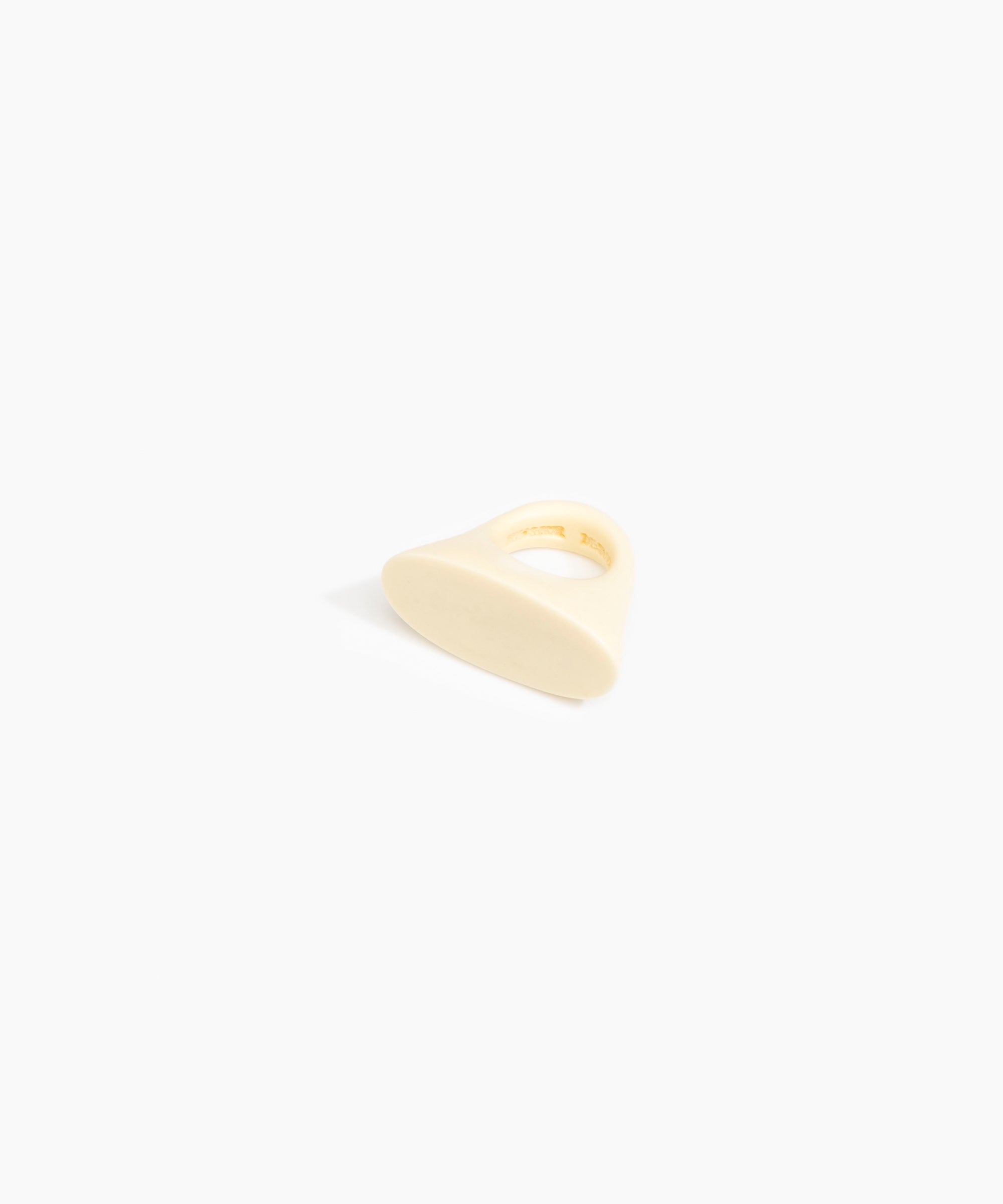 Dinosaur Designs Shield Ring in Cream Colour resin with Regular Fit
