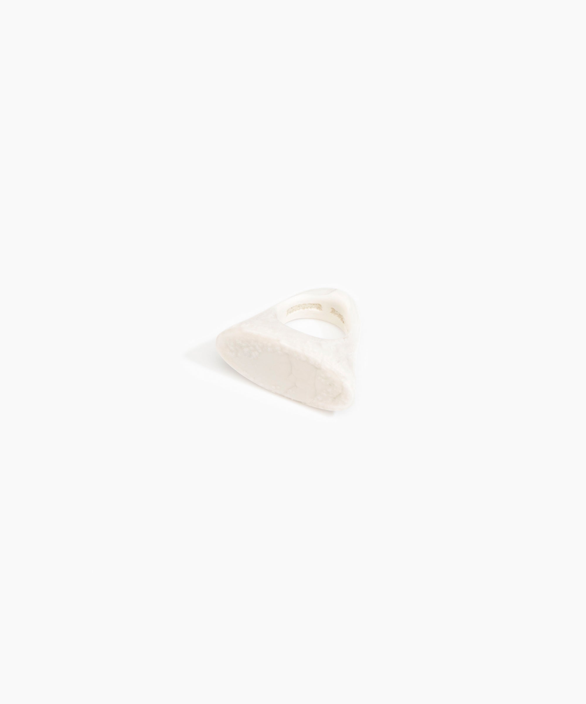 Dinosaur Designs Shield Ring in Chalk Swirl Colour resin with Regular Fit