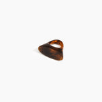 Dinosaur Designs Shield Ring in Tortoise Colour resin with Regular Fit