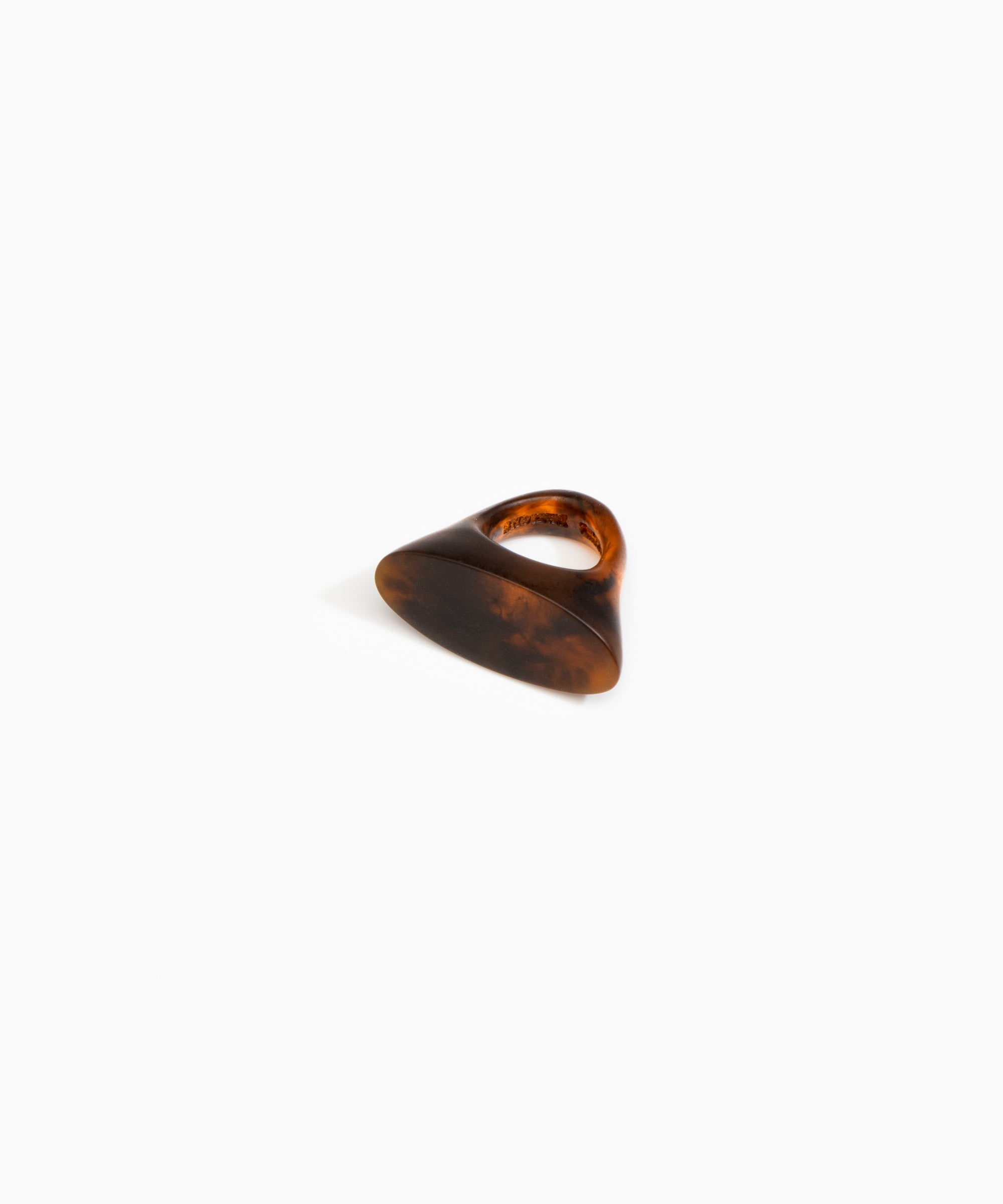 Dinosaur Designs Shield Ring in Tortoise Colour resin with Regular Fit