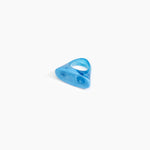 Dinosaur Designs Shield Ring in Sky Colour resin with Regular Fit