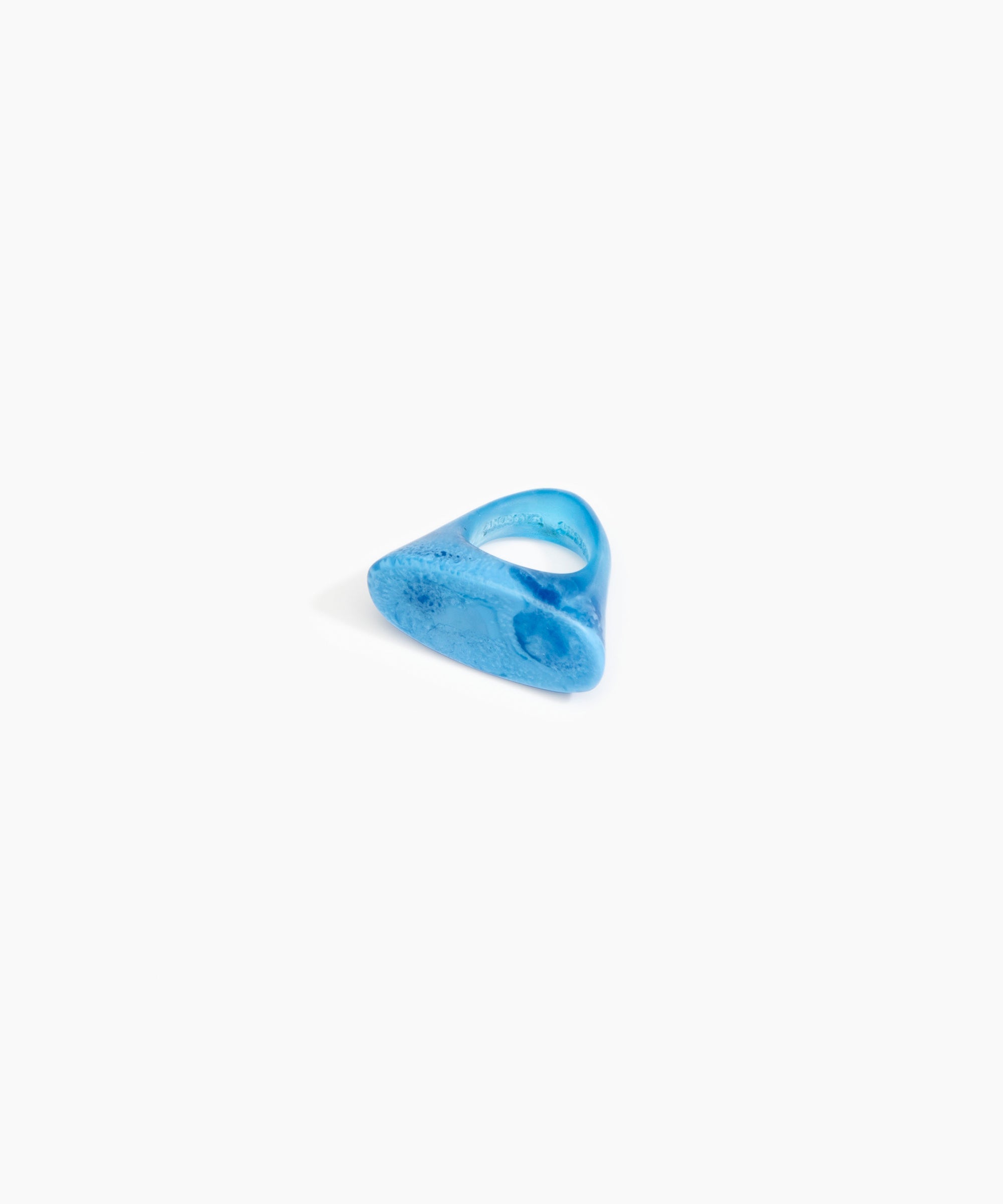 Dinosaur Designs Shield Ring in Sky Colour resin with Regular Fit
