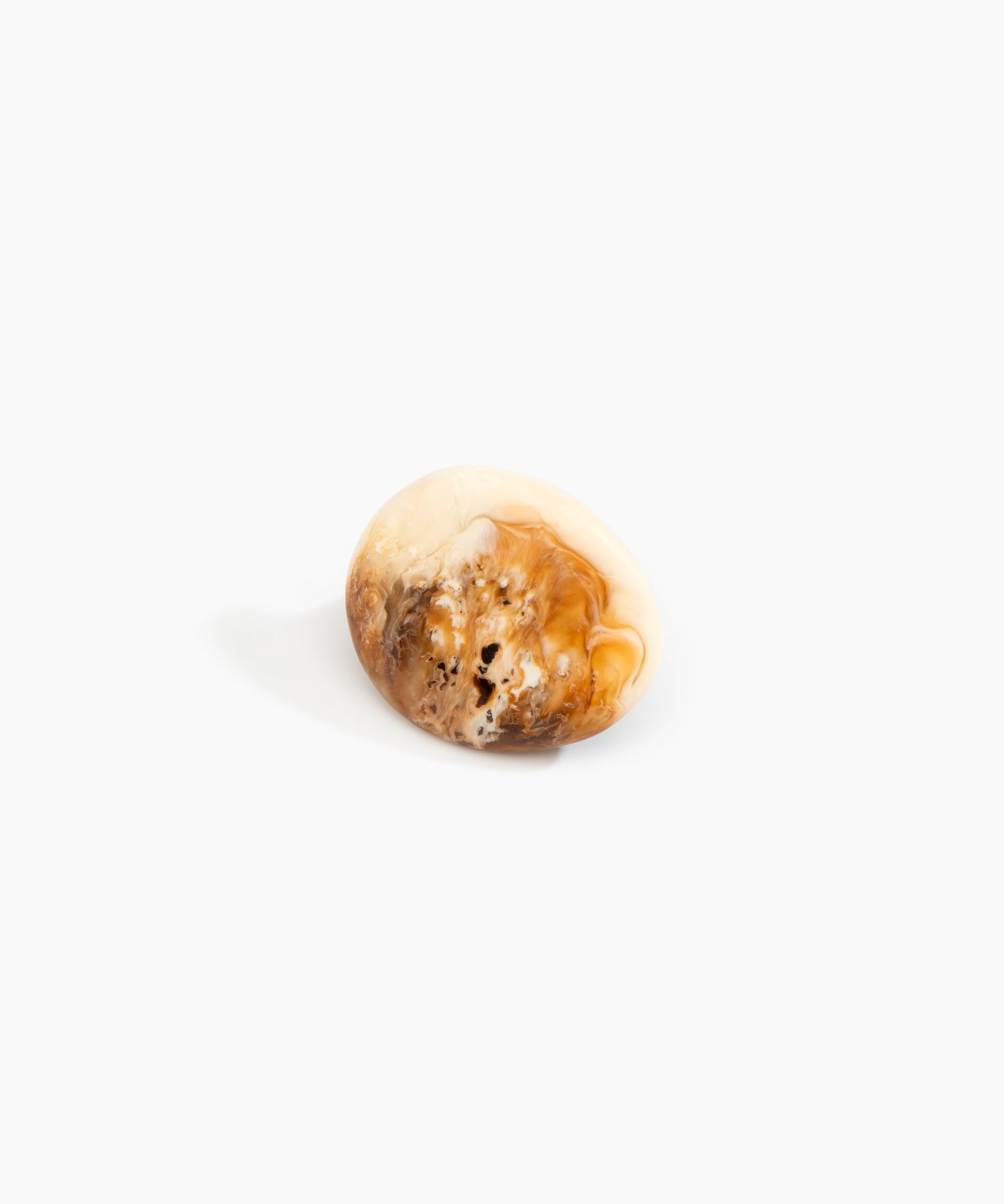 Dinosaur Designs Stone Ring in Light Horn Colour resin with Wide Fit