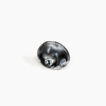 Dinosaur Designs Stone Ring in Black Marble Colour resin with Wide Fit