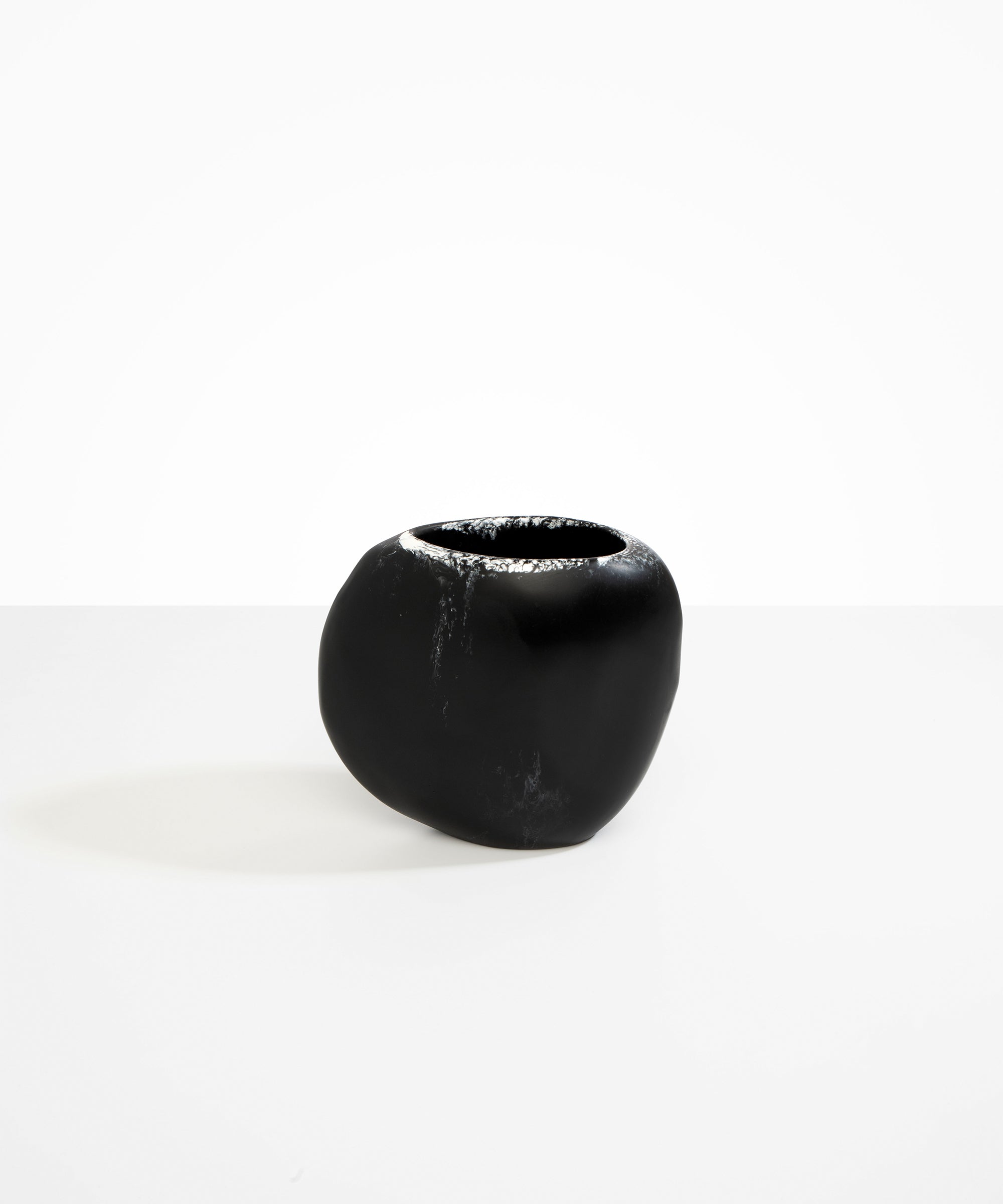 Dinosaur Designs Large Rock Vase in Black Marble Colour resin