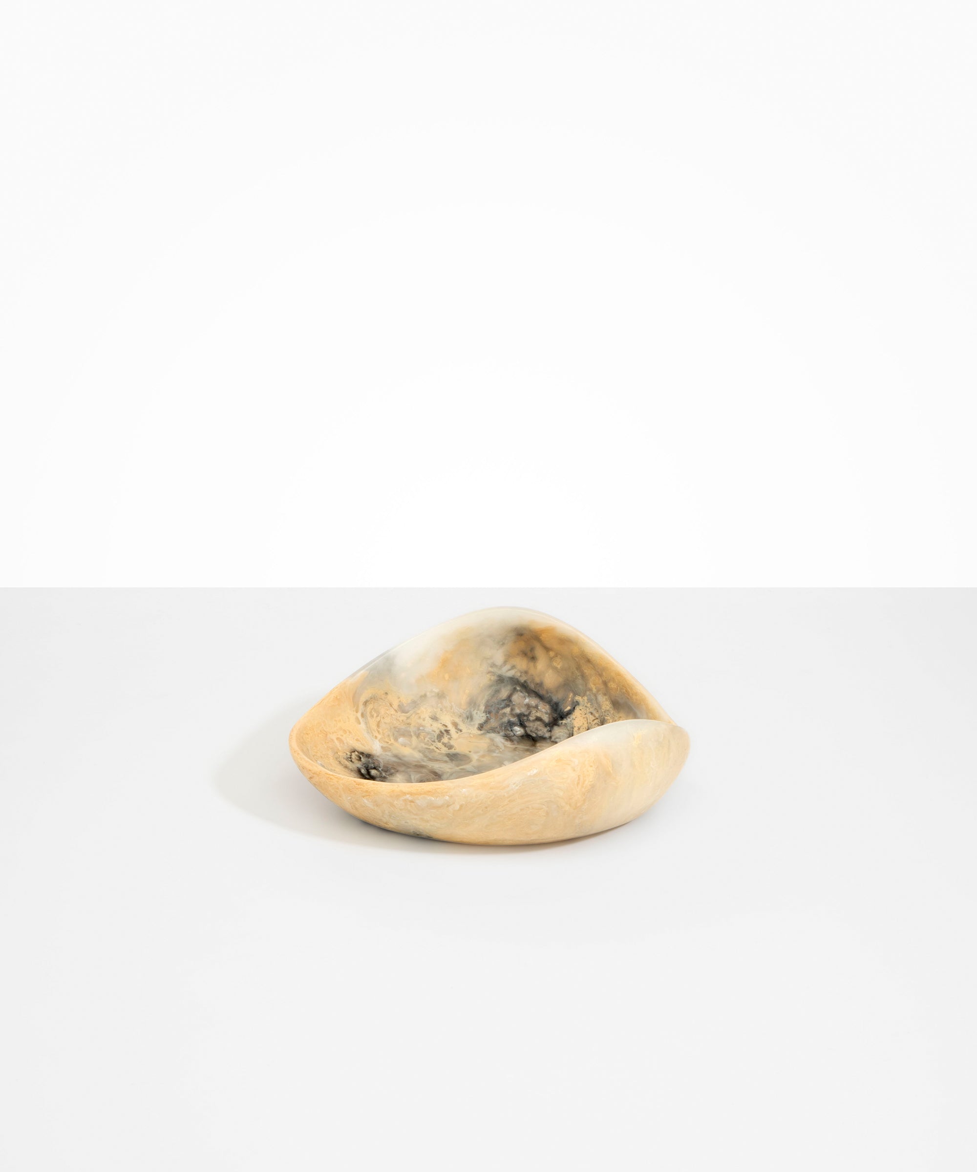 Dinosaur Designs Small Leaf Bowl in Sandy Pearl Colour resin