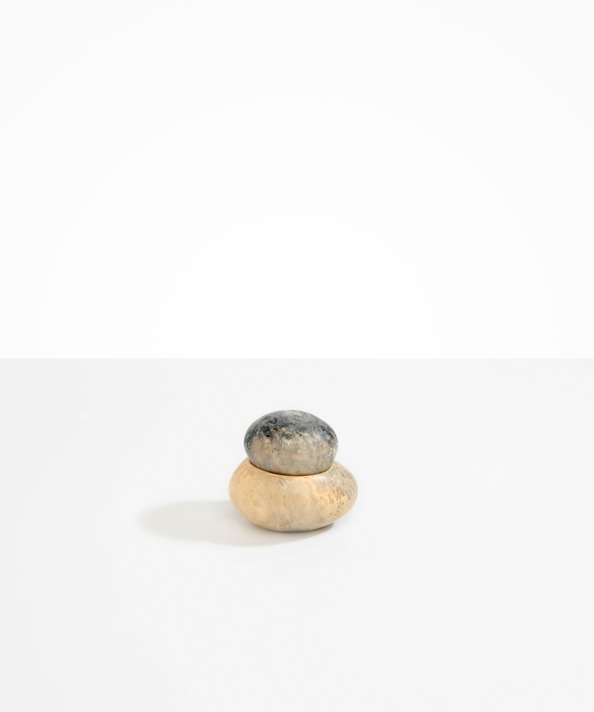 Dinosaur Designs Medium Pebble Jar in Sandy Pearl Colour resin
