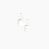 Dinosaur Designs Temple Earth Wire Earrings in Snow Swirl Colour resin with 925 Sterling Silver Material