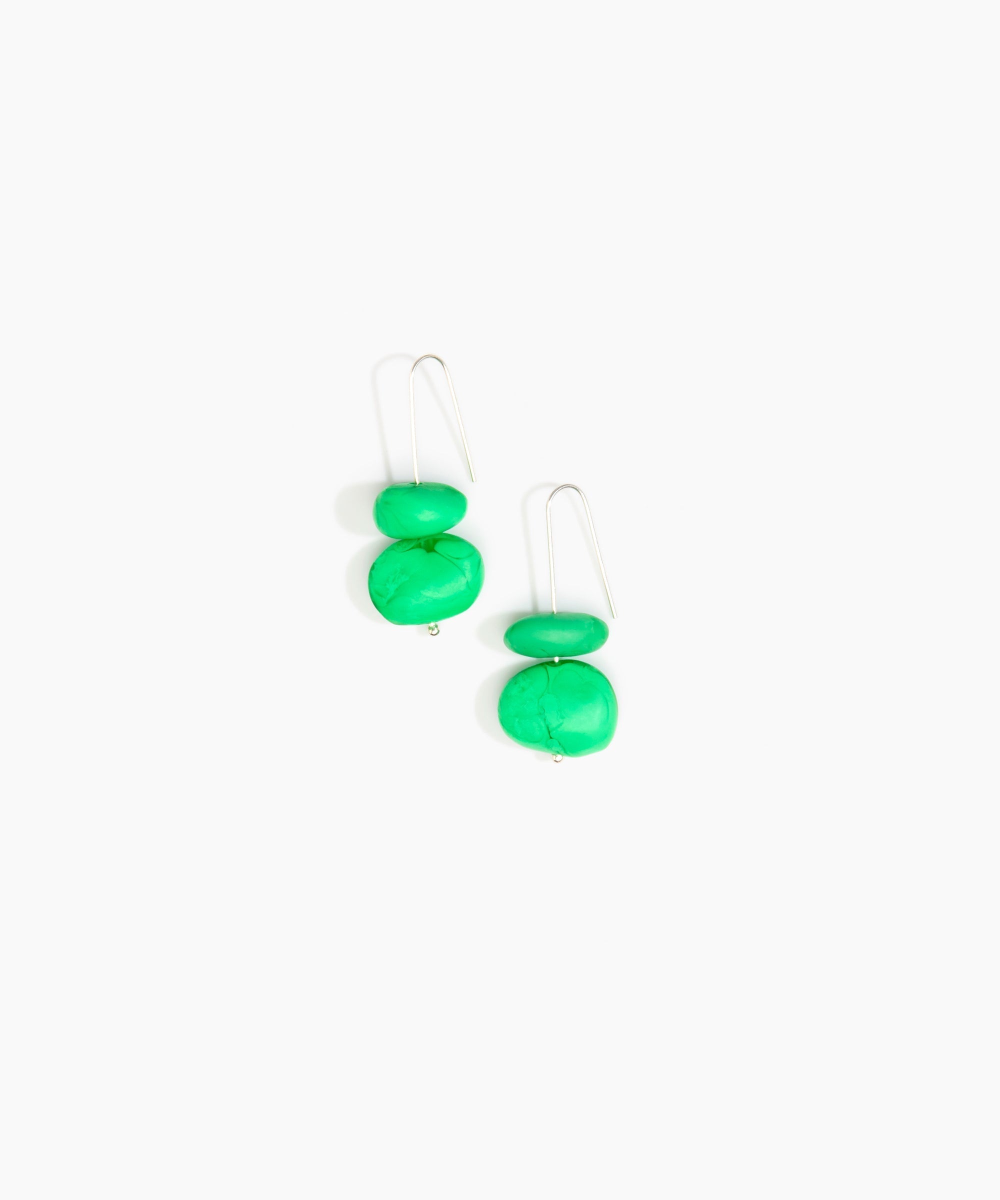 Dinosaur Designs Temple Earth Wire Earrings in Leaf Colour resin with 925 Sterling Silver Material