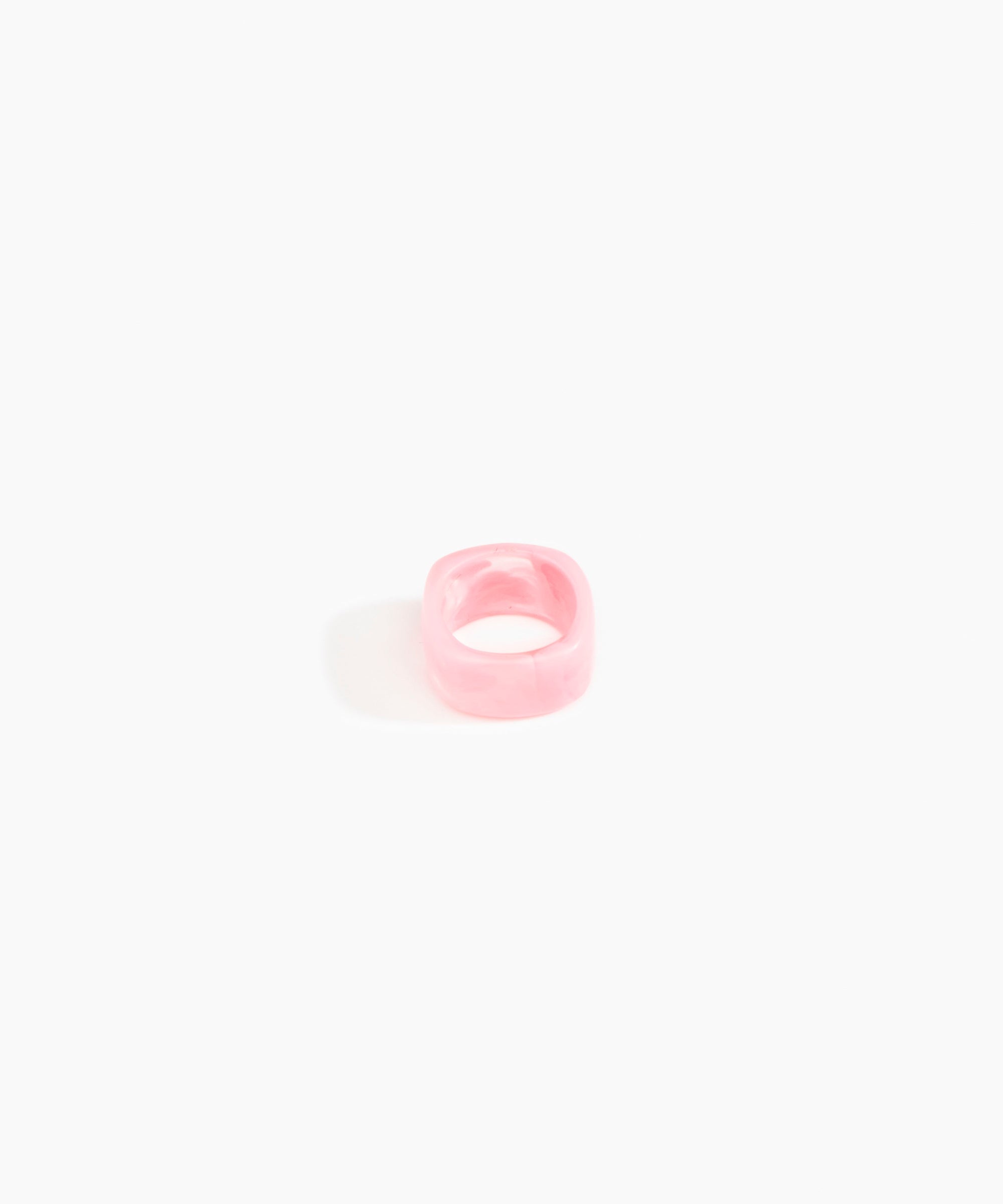 Dinosaur Designs Cube Ring Rings in Parakeet Colour resin with Wide Fit