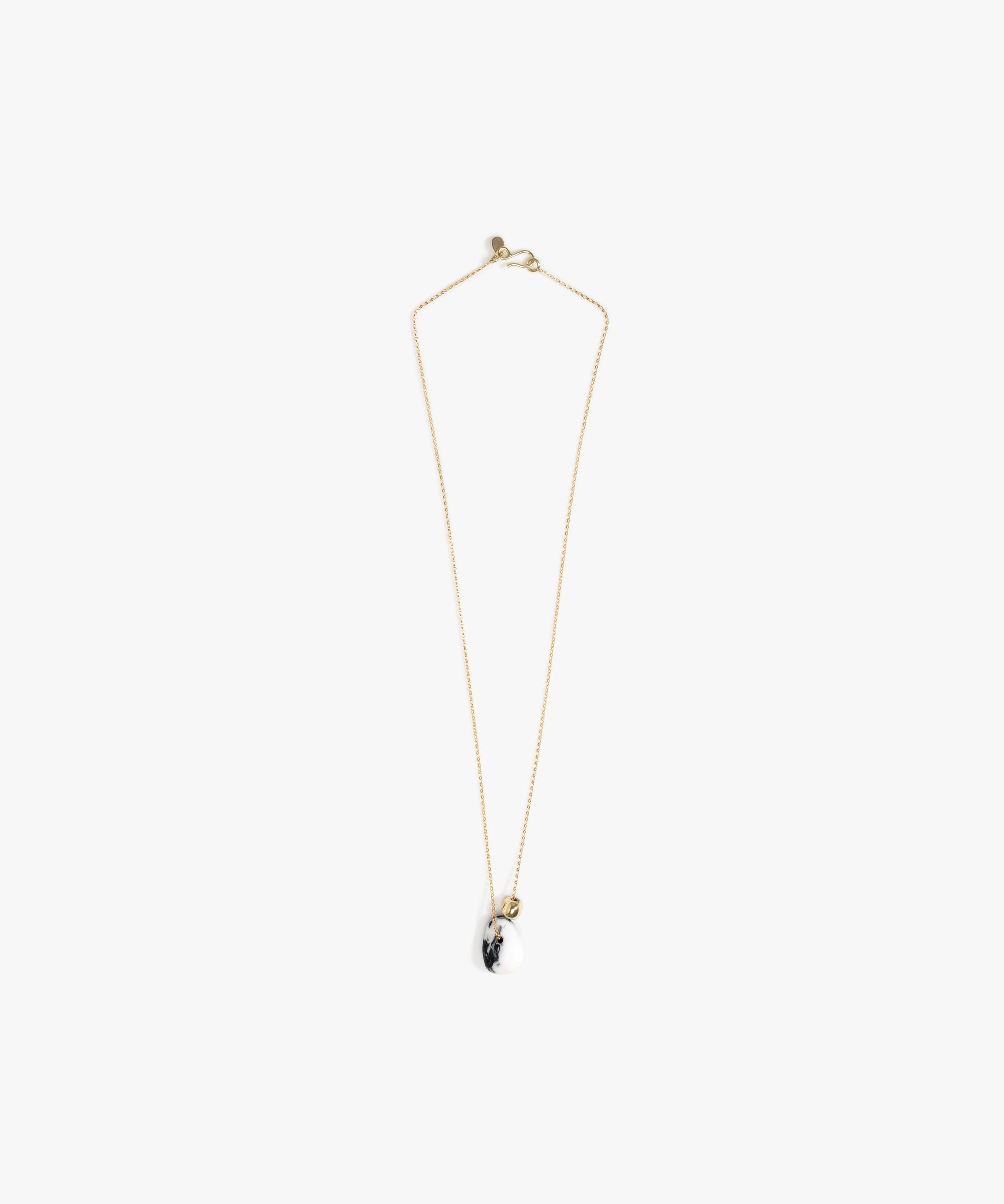 Dinosaur Designs Joie De Vivre Pendant in White Marble Colour resin with Gold-Filled Material
