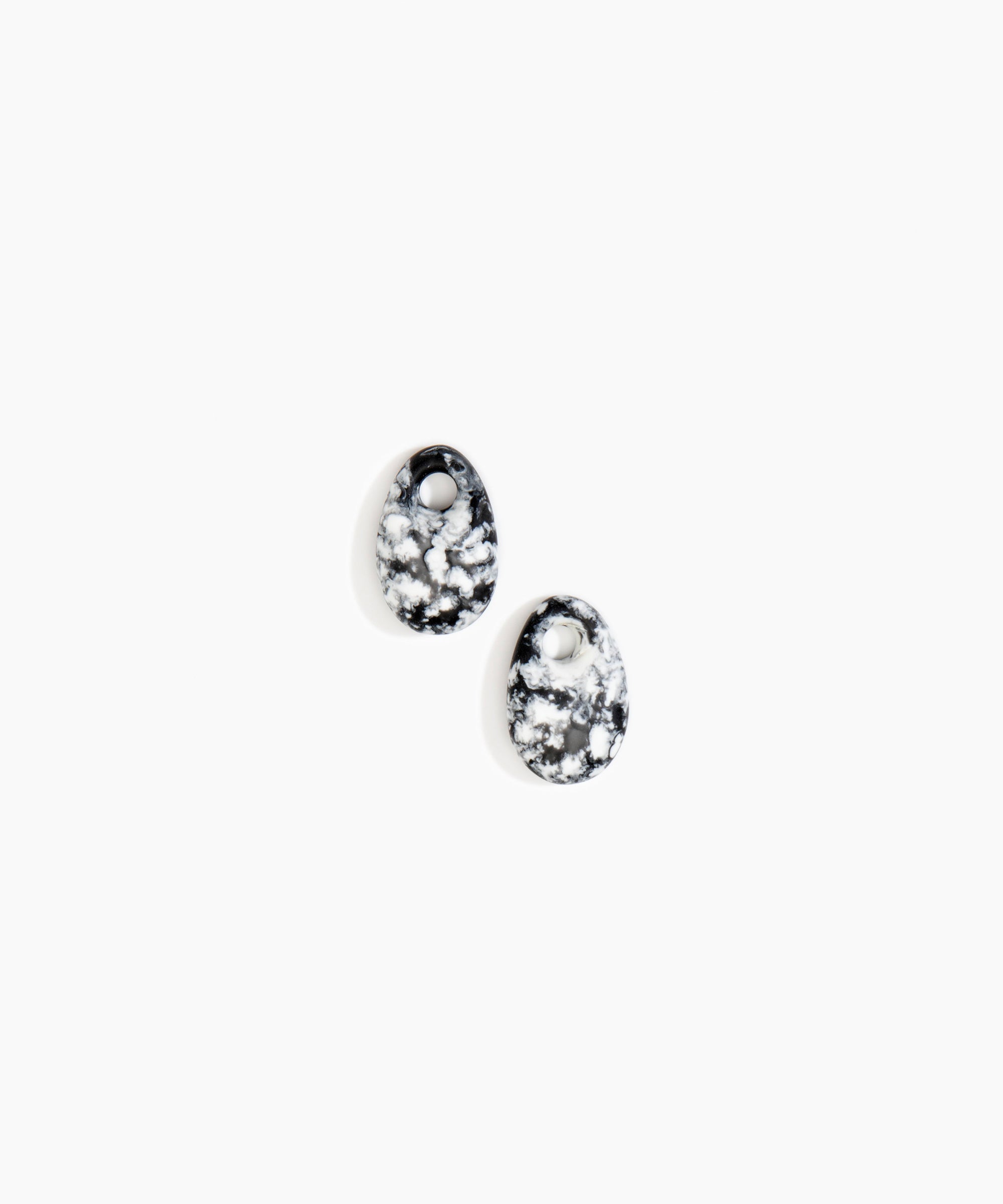 Dinosaur Designs Small Rock Beads in Black Marble Colour resin