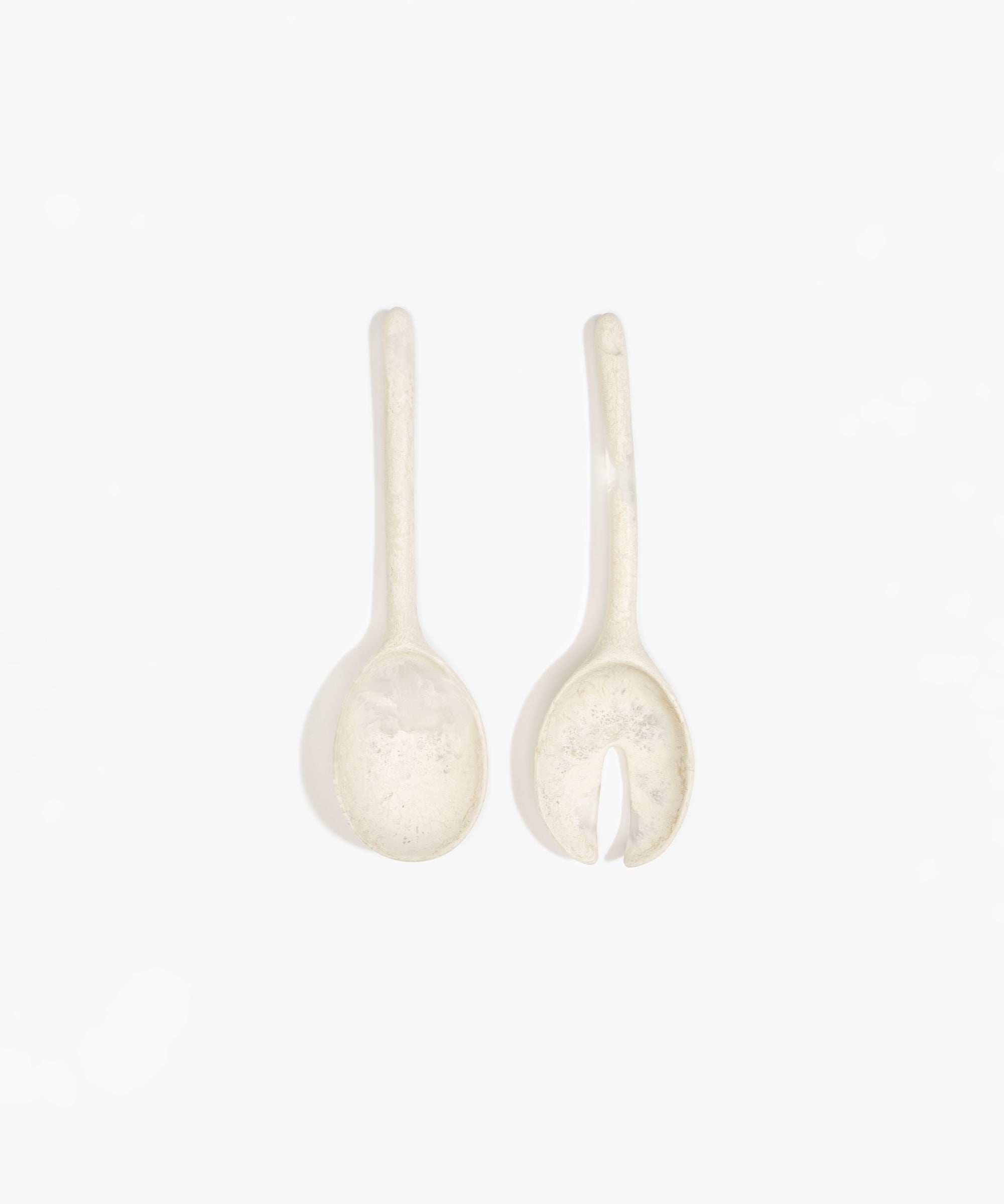 Dinosaur Designs Short Stone Servers in Chalk Swirl Colour resin
