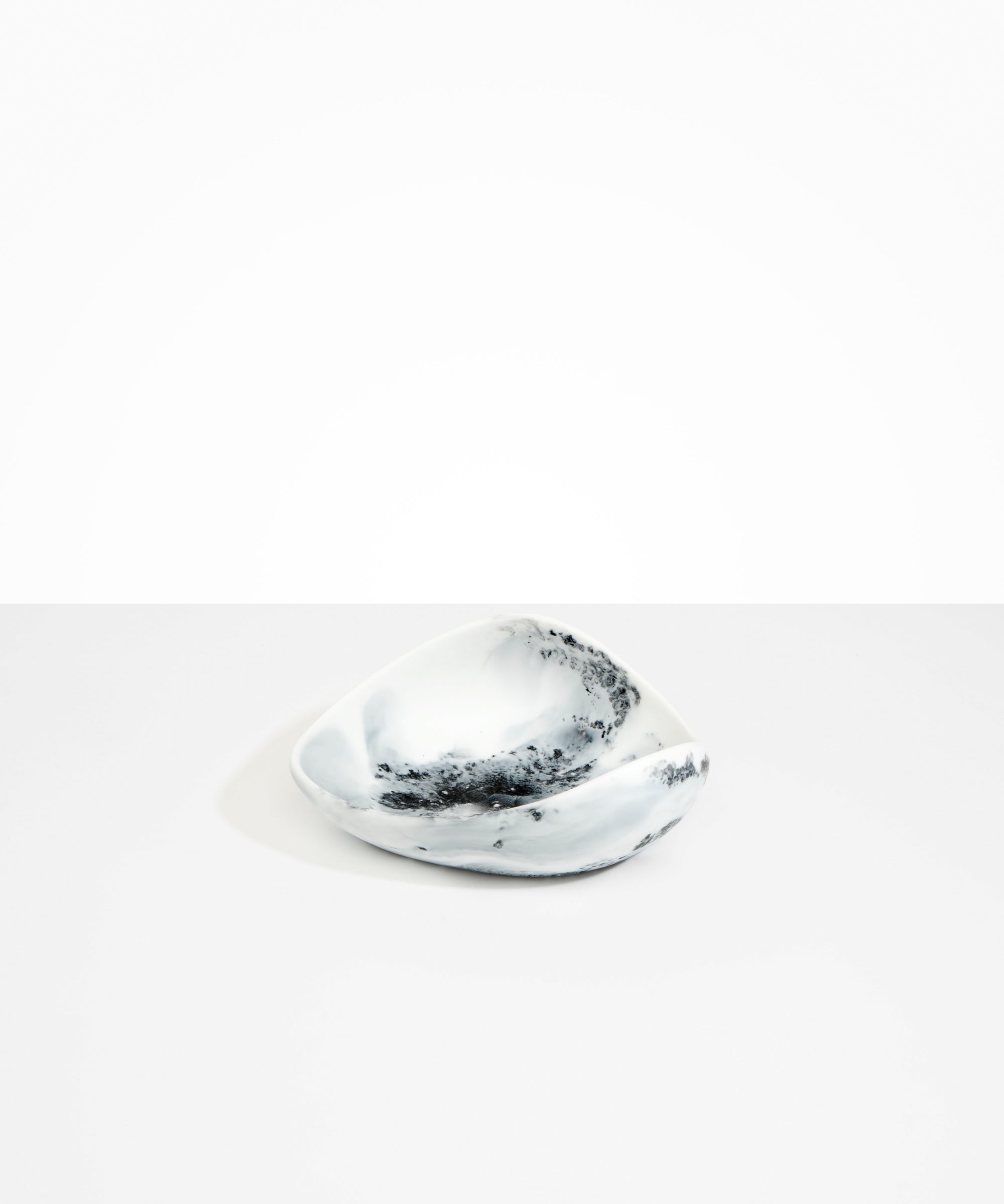 Dinosaur Designs Small Leaf Bowl in White Marble Colour resin