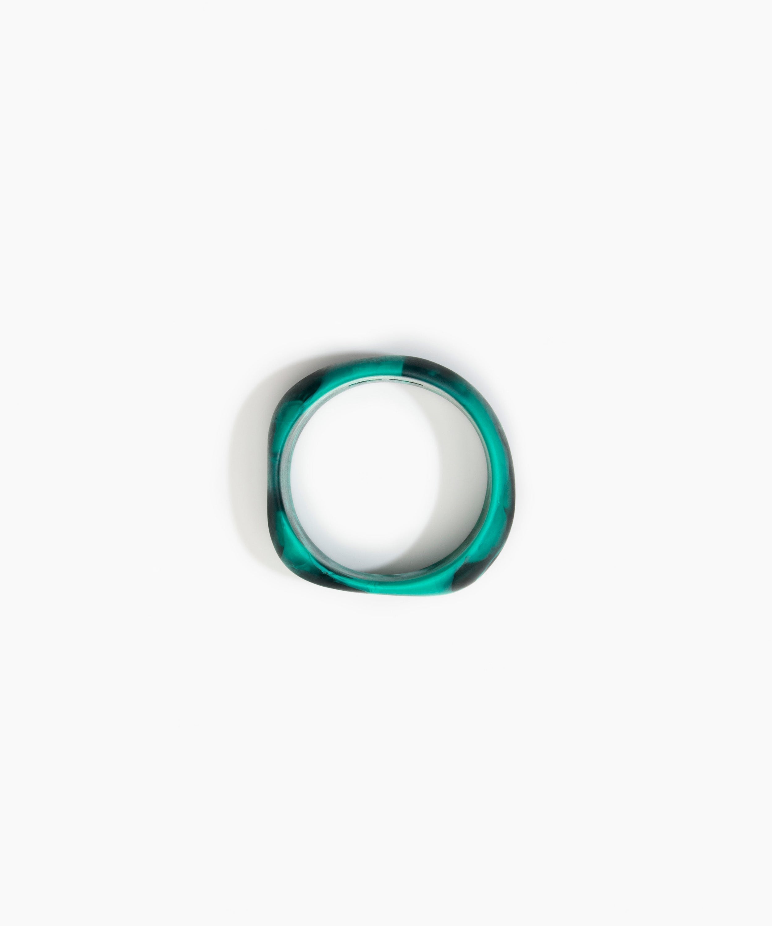 Dinosaur Designs Large Organic Bangle in Mineral Swirl Colour resin with Wide Fit