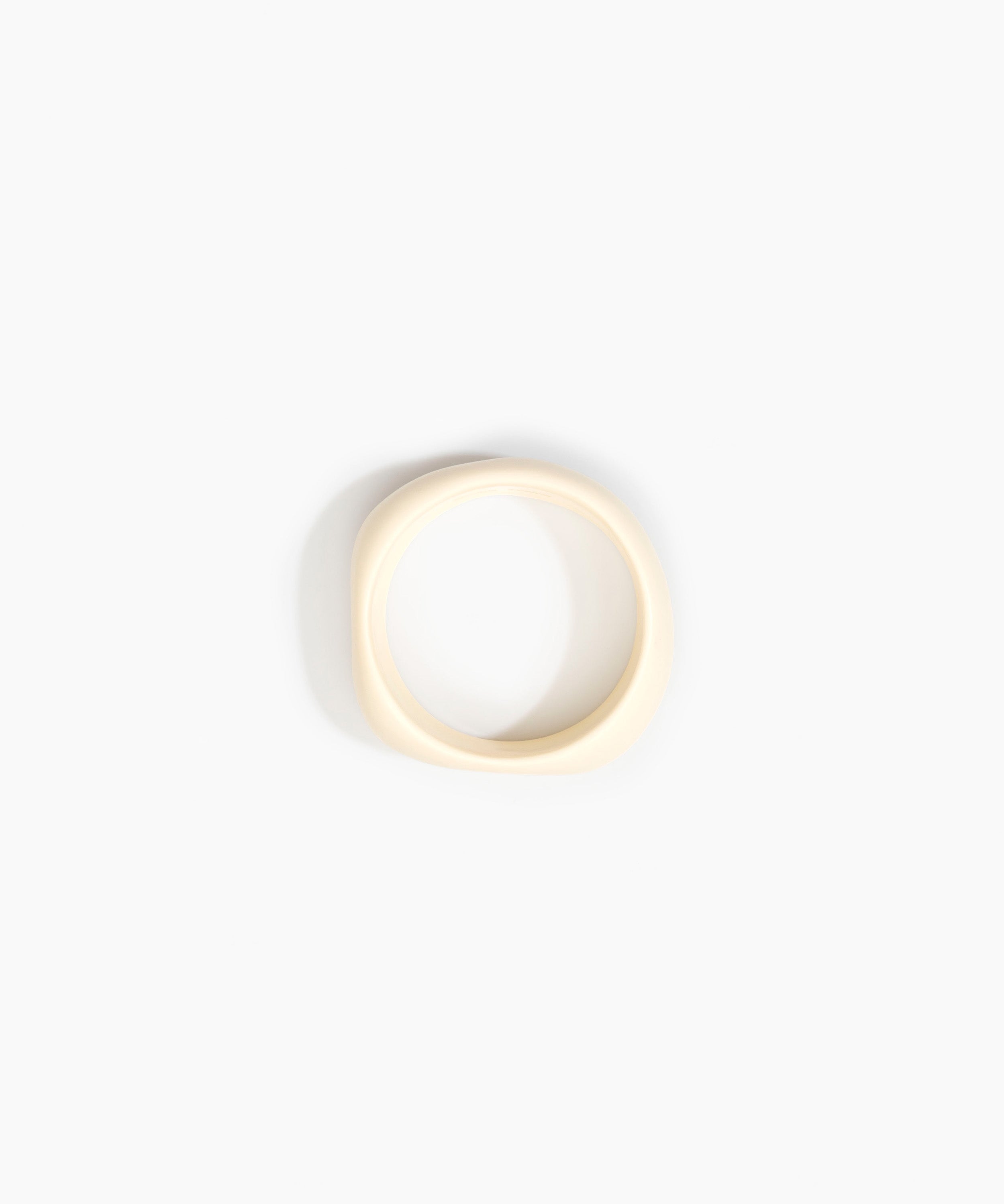 Dinosaur Designs Large Organic Bangle in Cream Colour resin with Wide Fit