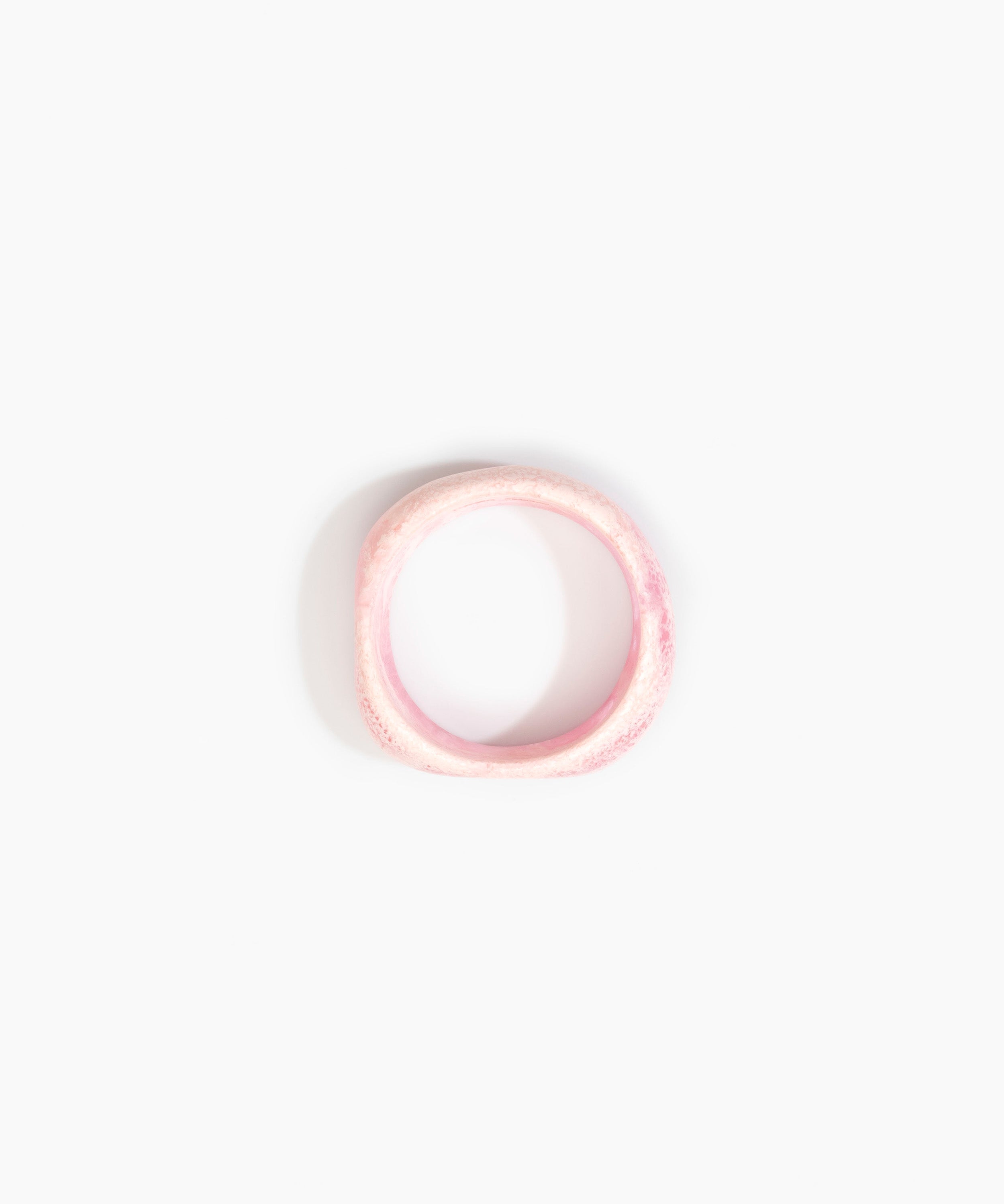 Dinosaur Designs Large Organic Bangle in Shell Pink Colour resin with Wide Fit