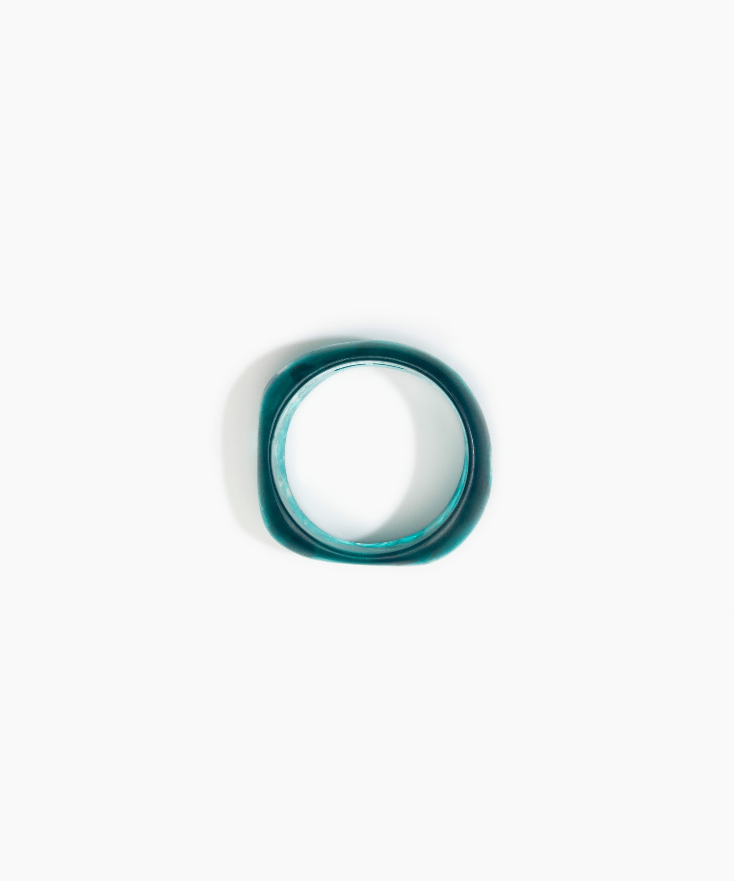 Dinosaur Designs Large Organic Bangle in Lagoon Colour resin with Wide Fit