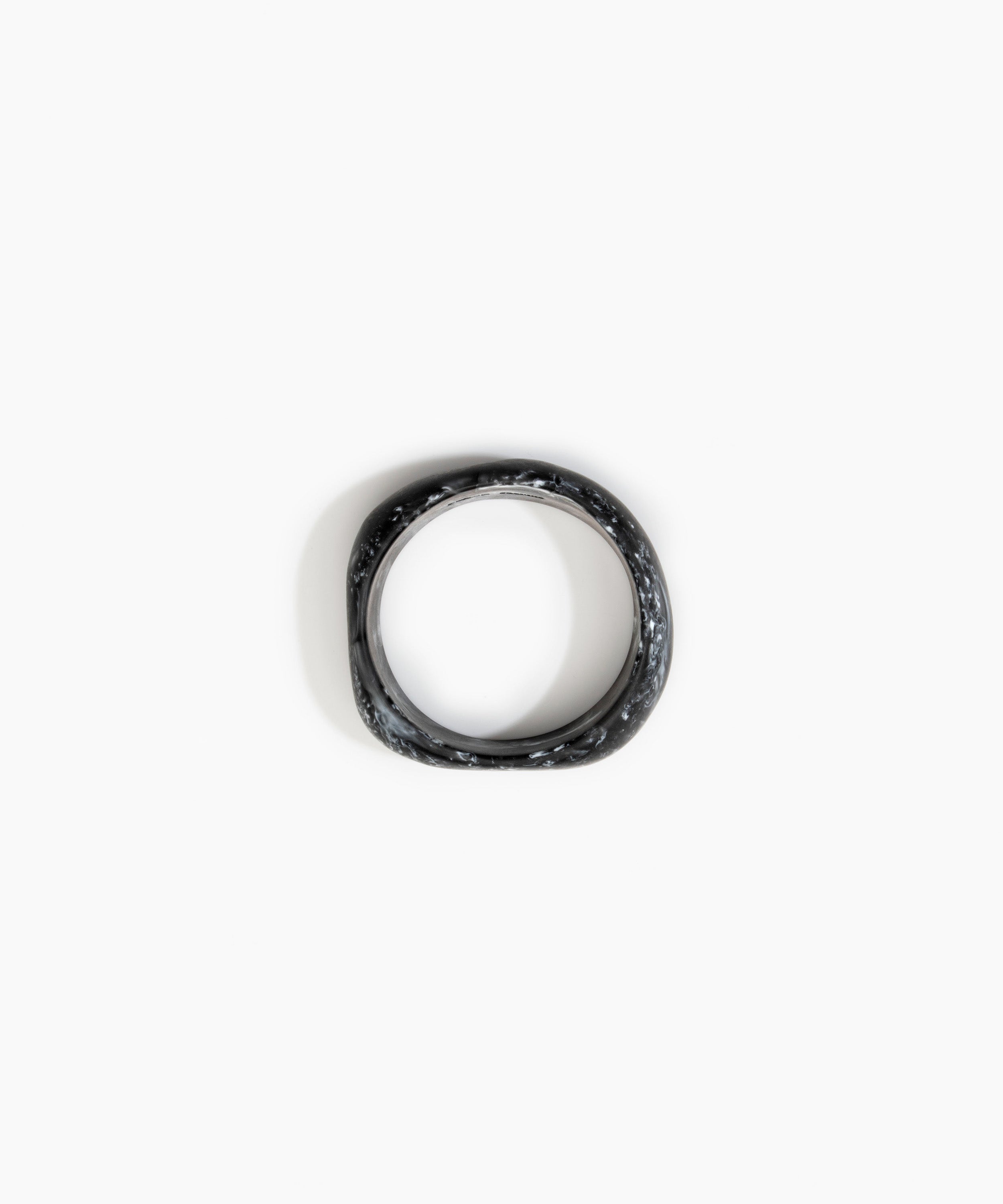 Dinosaur Designs Large Organic Bangle in Black Marble Colour resin with Wide Fit