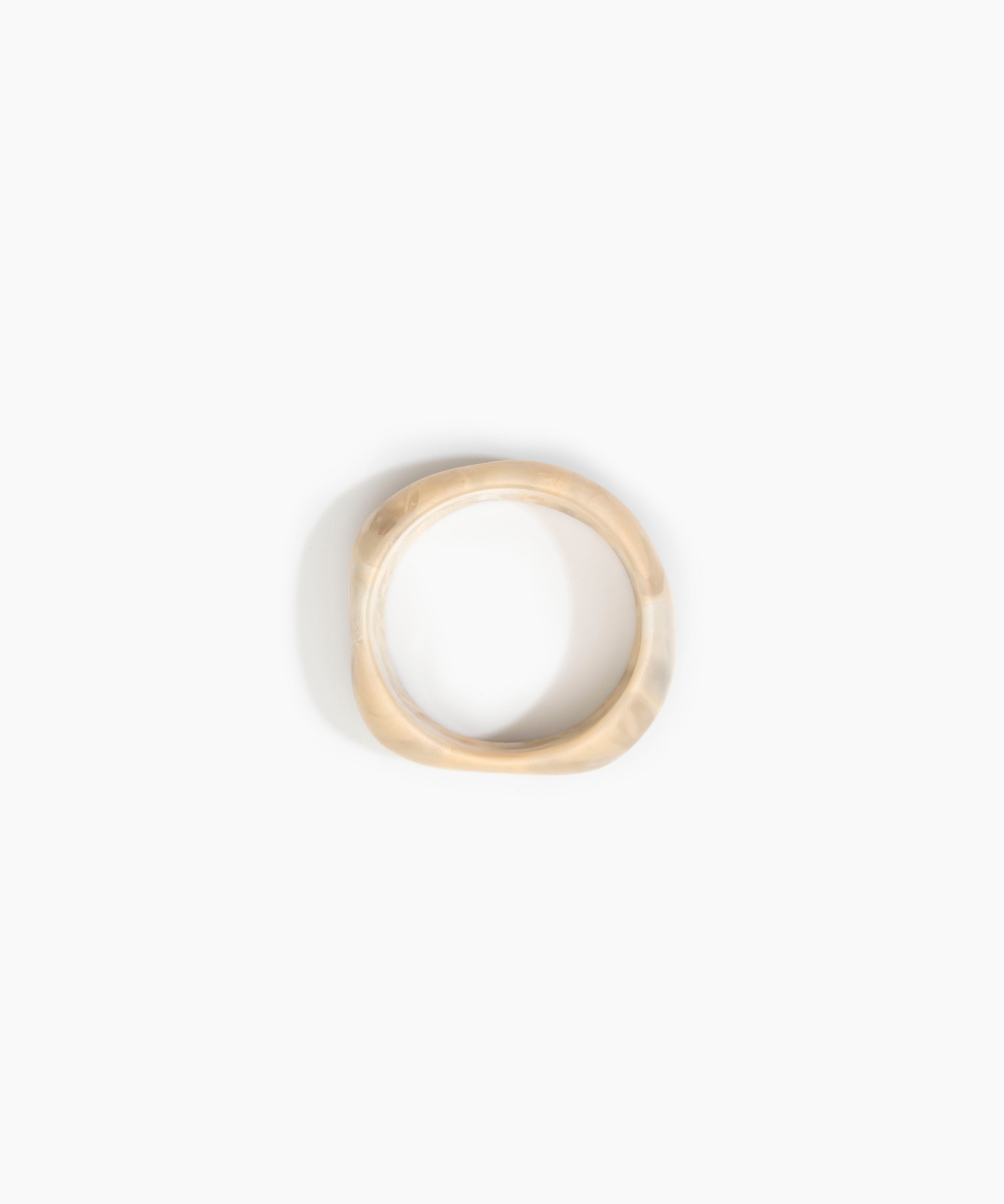 Dinosaur Designs Large Organic Bangle in Sandy Pearl Colour resin with Wide Fit