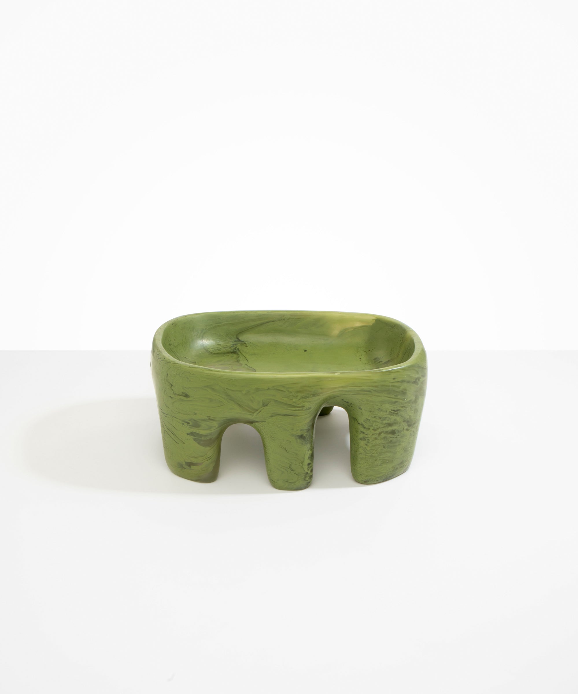 Dinosaur Designs Large Branch Bowl in Olive Colour resin
