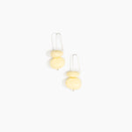 Dinosaur Designs Temple Earth Wire Earrings in Lemon Colour resin with 925 Sterling Silver Material