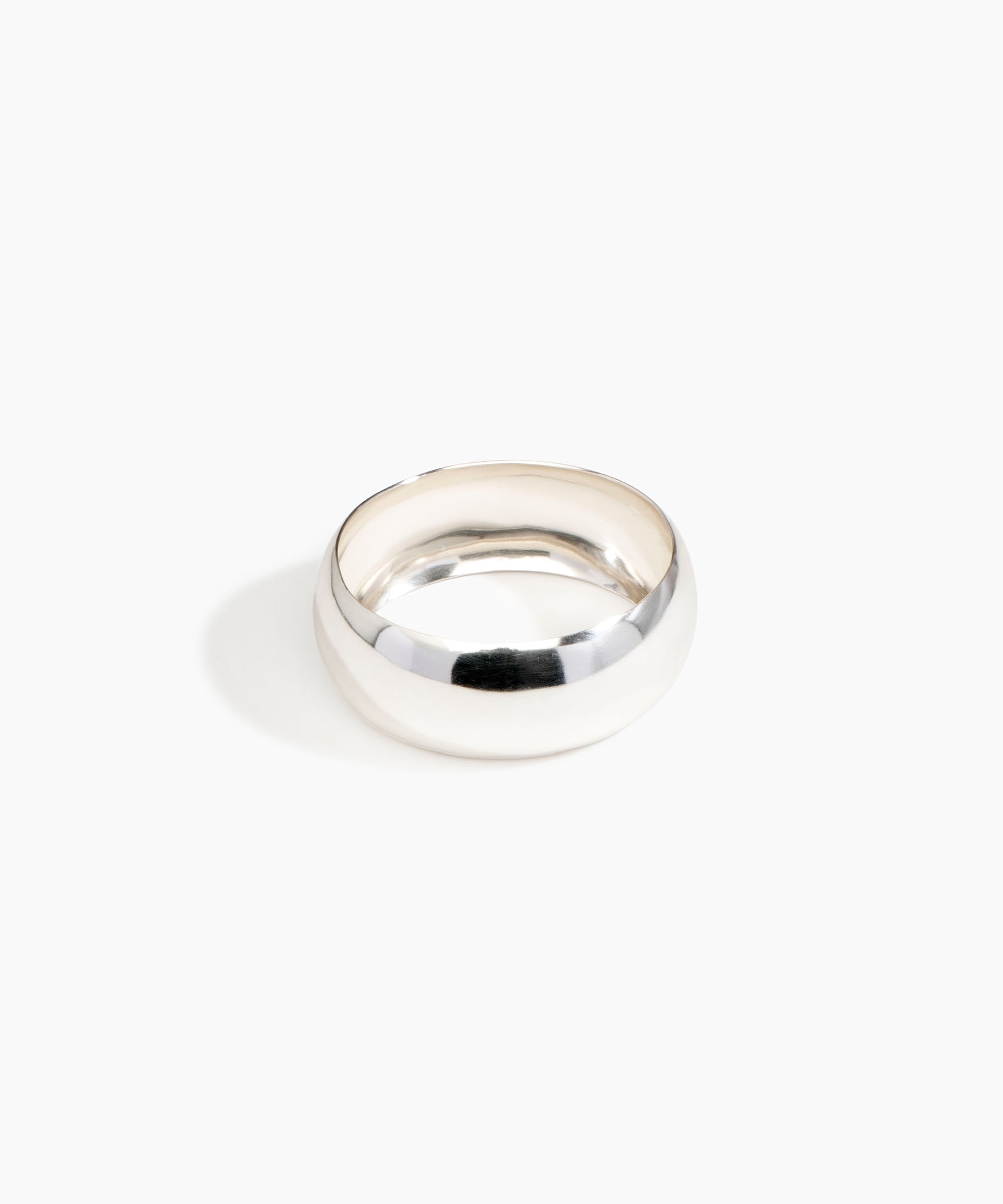LO Collections Medium Oval Bangle in Silver-Plated Brass Material resin with Wide Fit